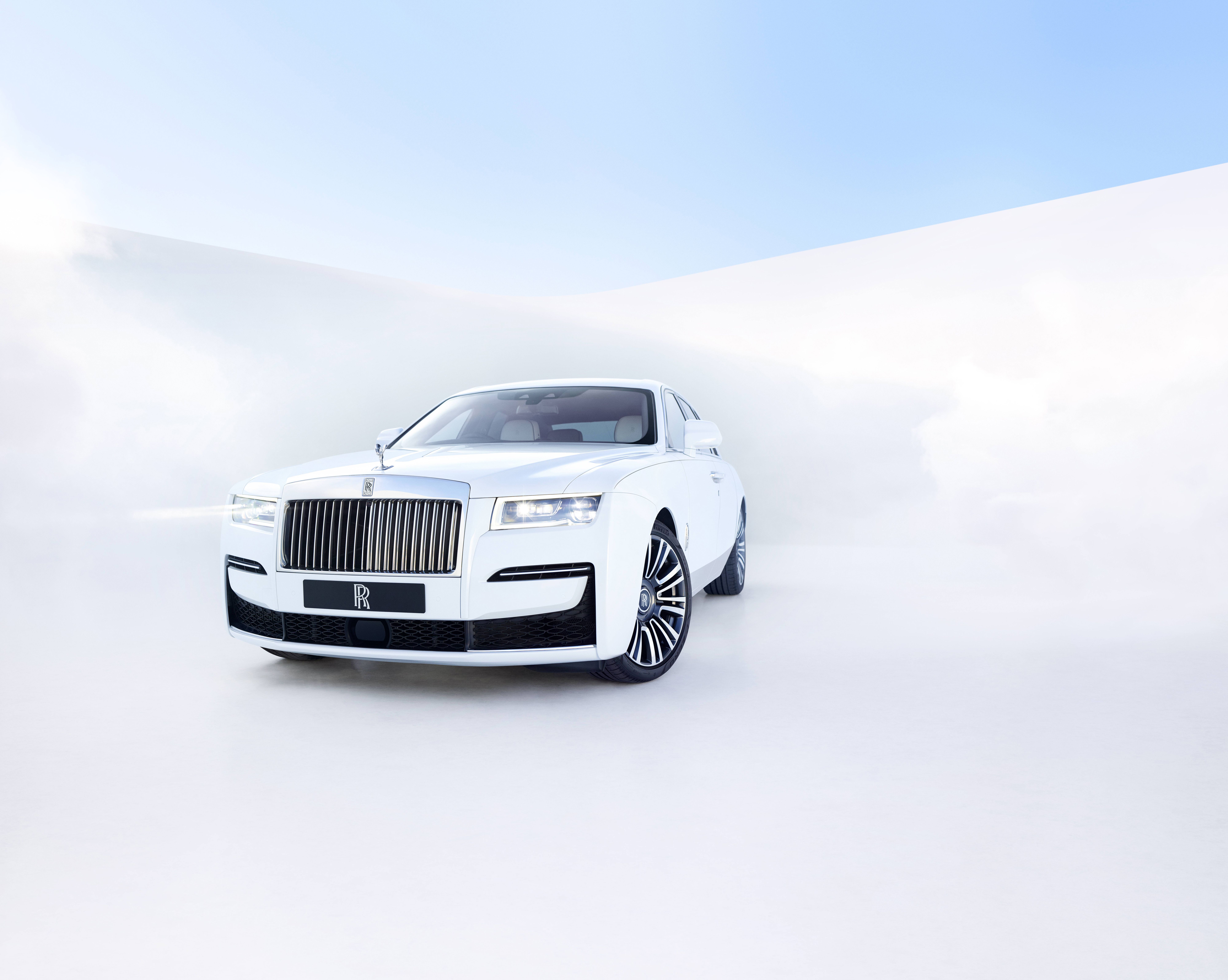 Rolls Royce Ghost 4K Wallpaper, White Background, 5K, 8K, Cars