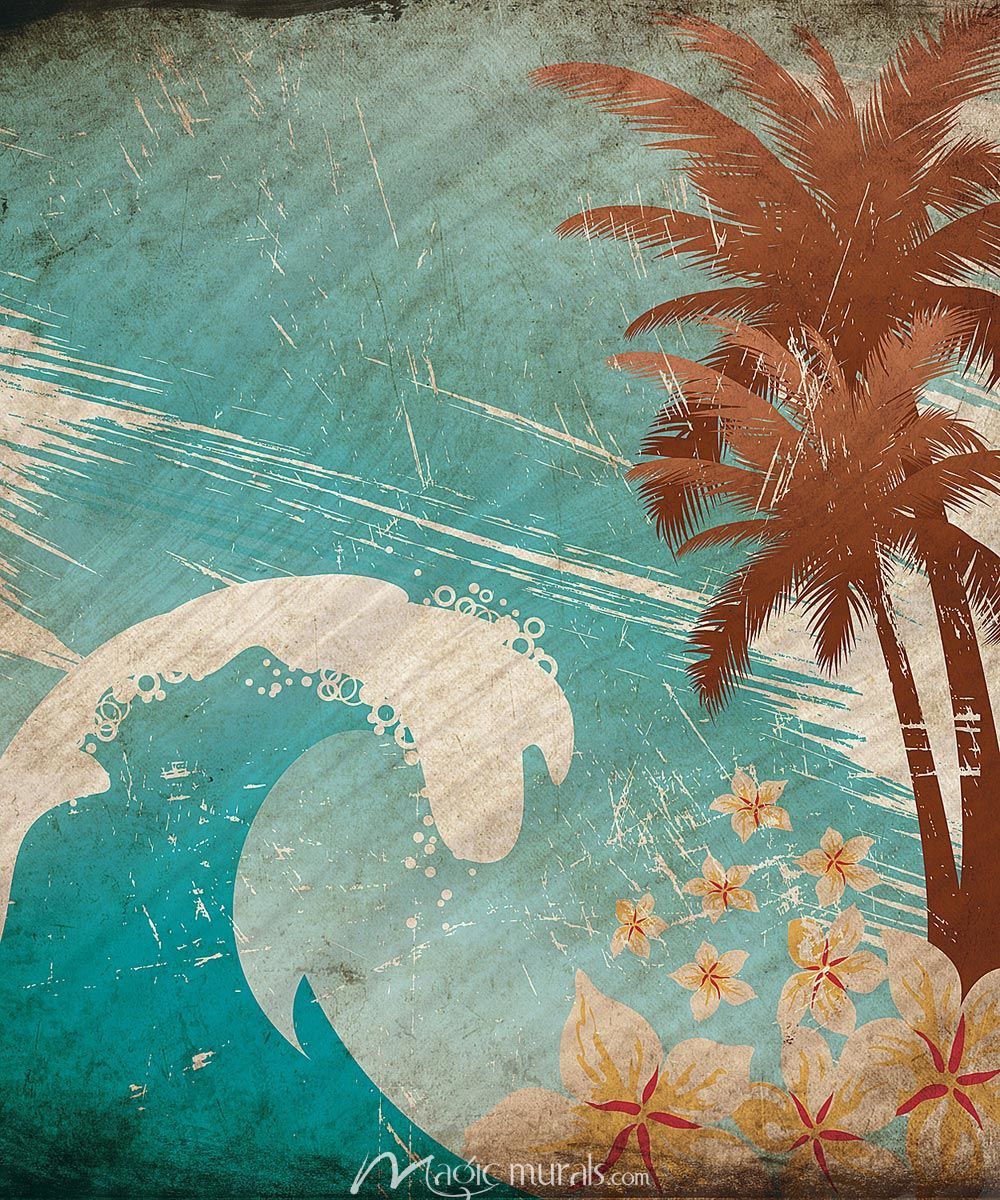 Vintage Hawaii Wallpaper Murals by MagicMurals.com