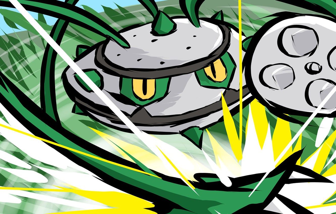 Wallpaper Grass, Steel, Pokemon, Ferrothorn image for desktop, section прочее