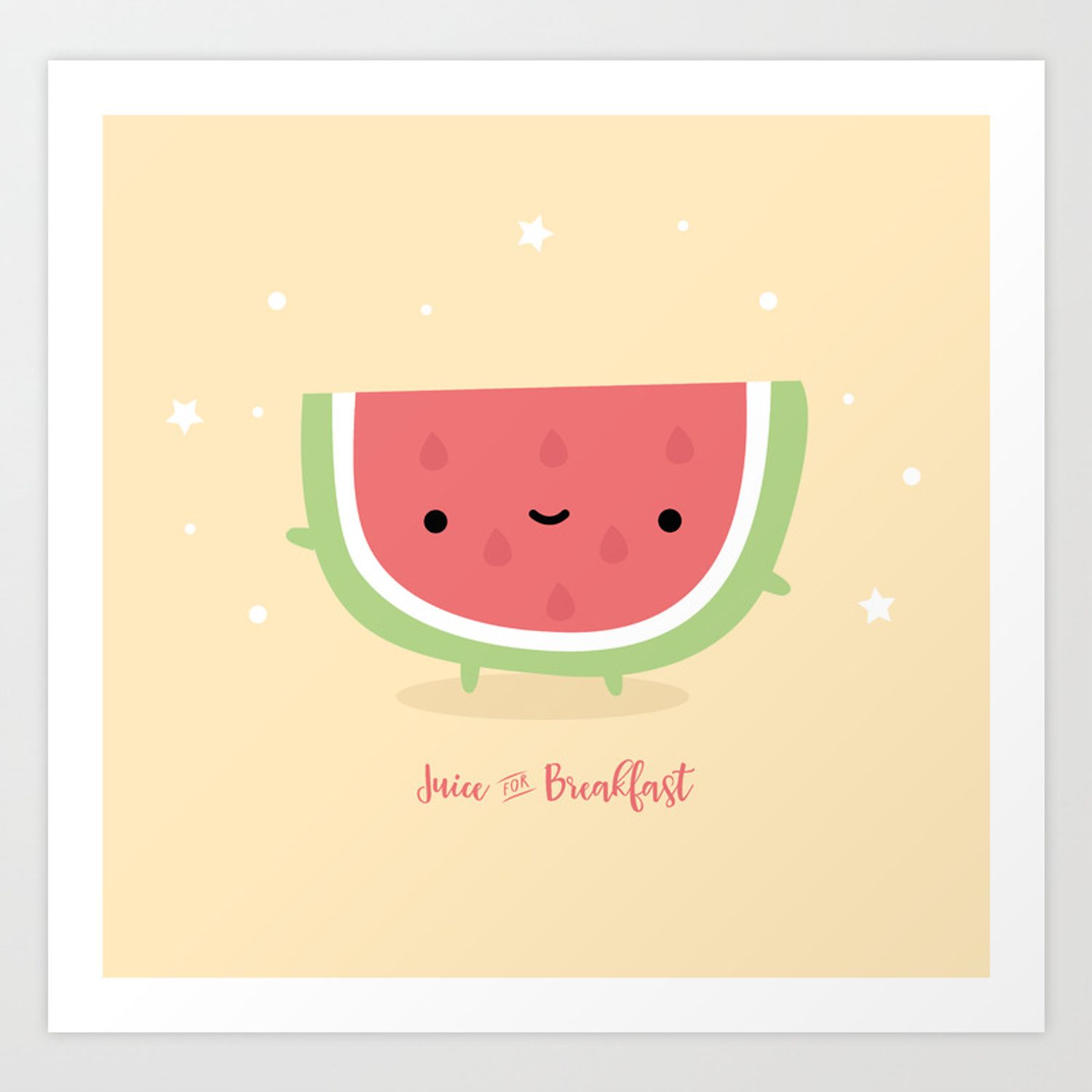 Kawaii watermelon Art Print