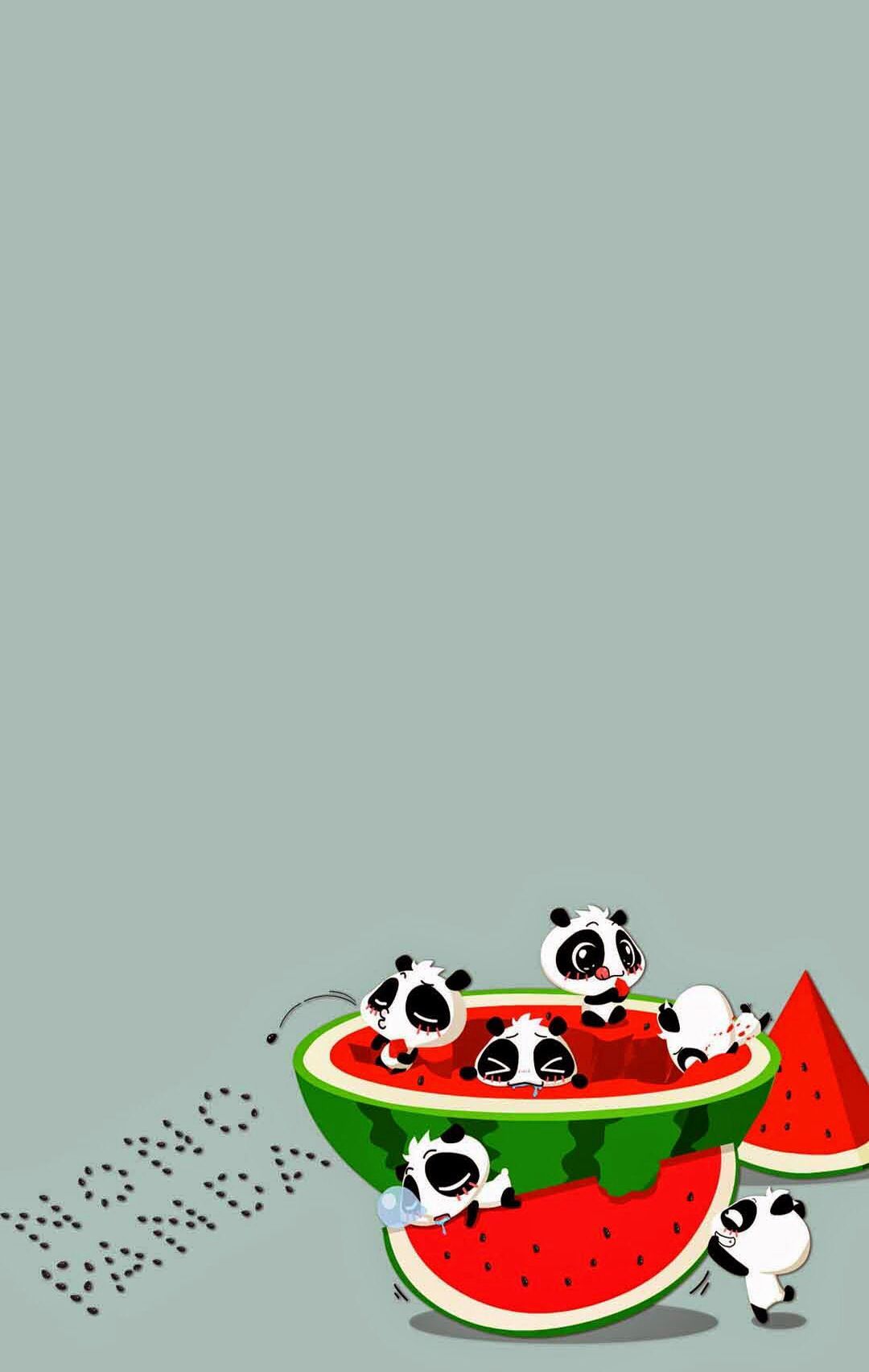 Watermelon fun. Cartoon panda, Panda love, Panda wallpaper