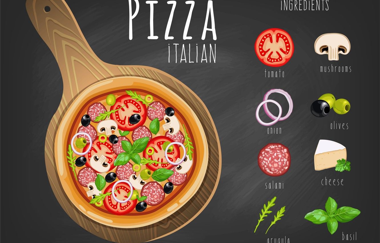 Wallpaper black, Pizza, italian pizza image for desktop, section разное