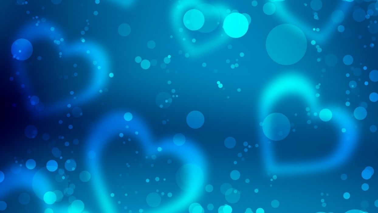 Abstract blue love circles hearts blue background wallpaperx1080
