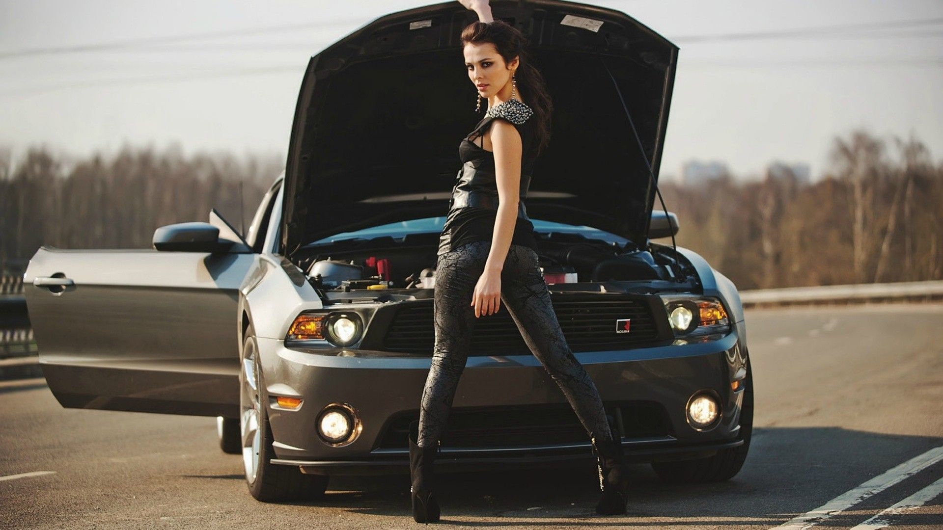Mustang girl, Car and girl wallpaper .com