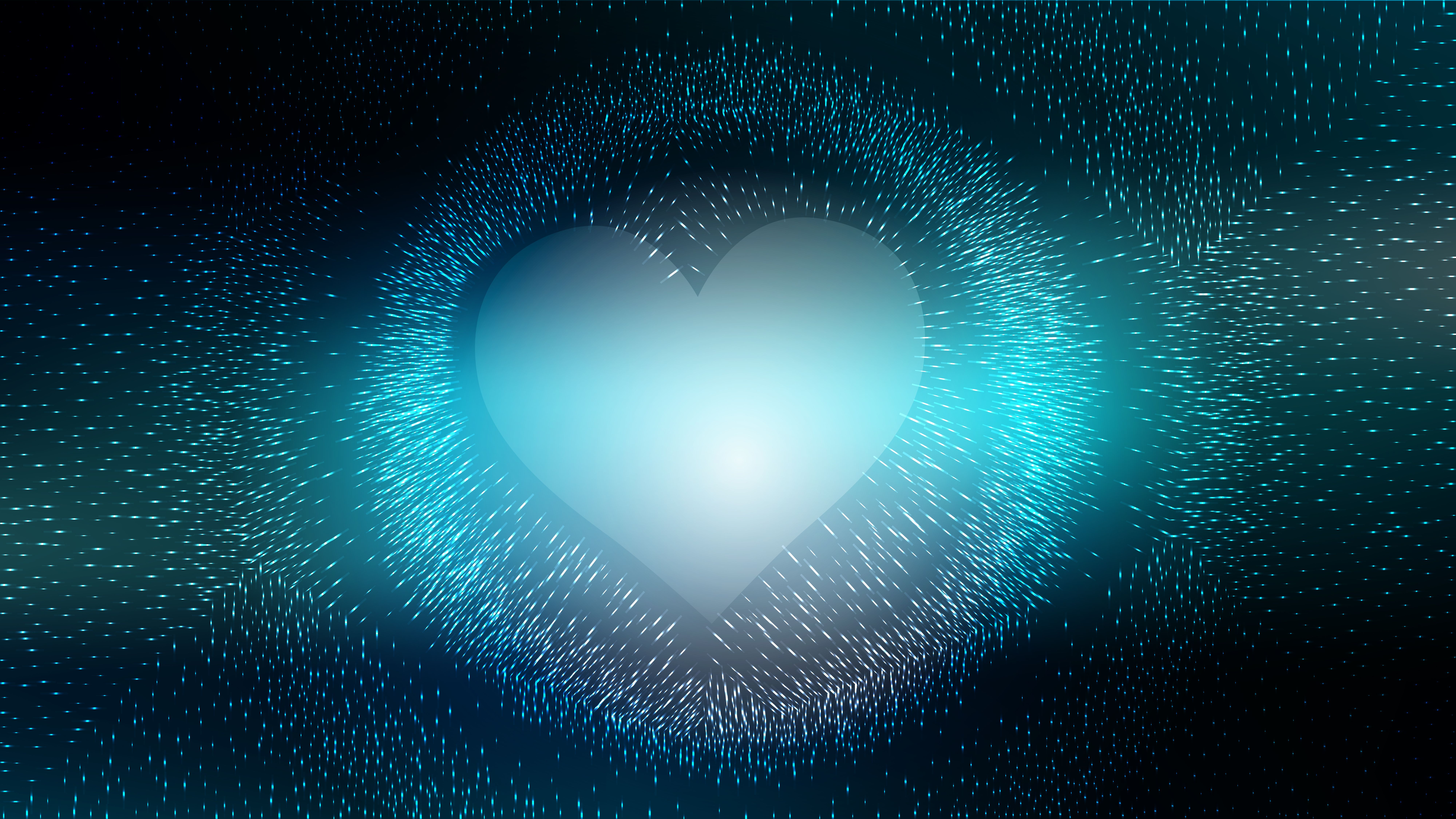 Blue Heart With Black Background