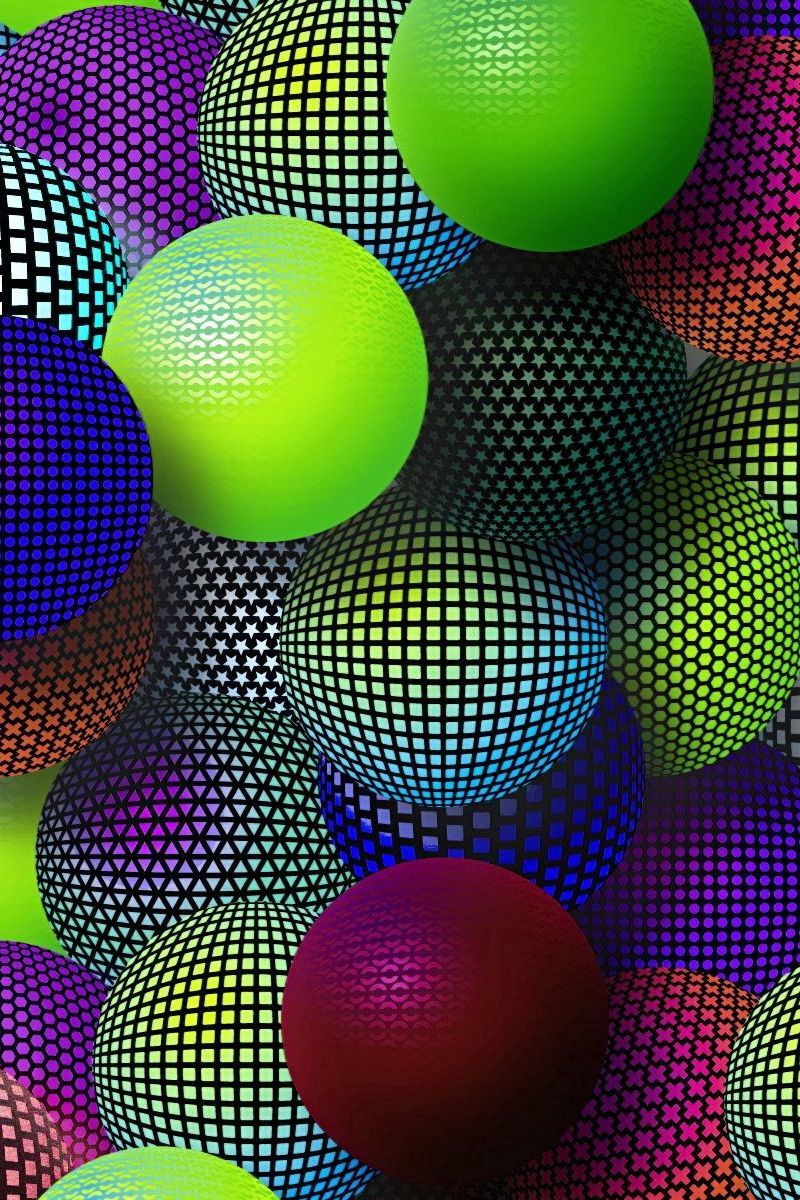 Download Wallpaper 800x1200 Balls, Colorful, Mesh, Set, Variety Iphone 4s 4 For Parallax HD Background