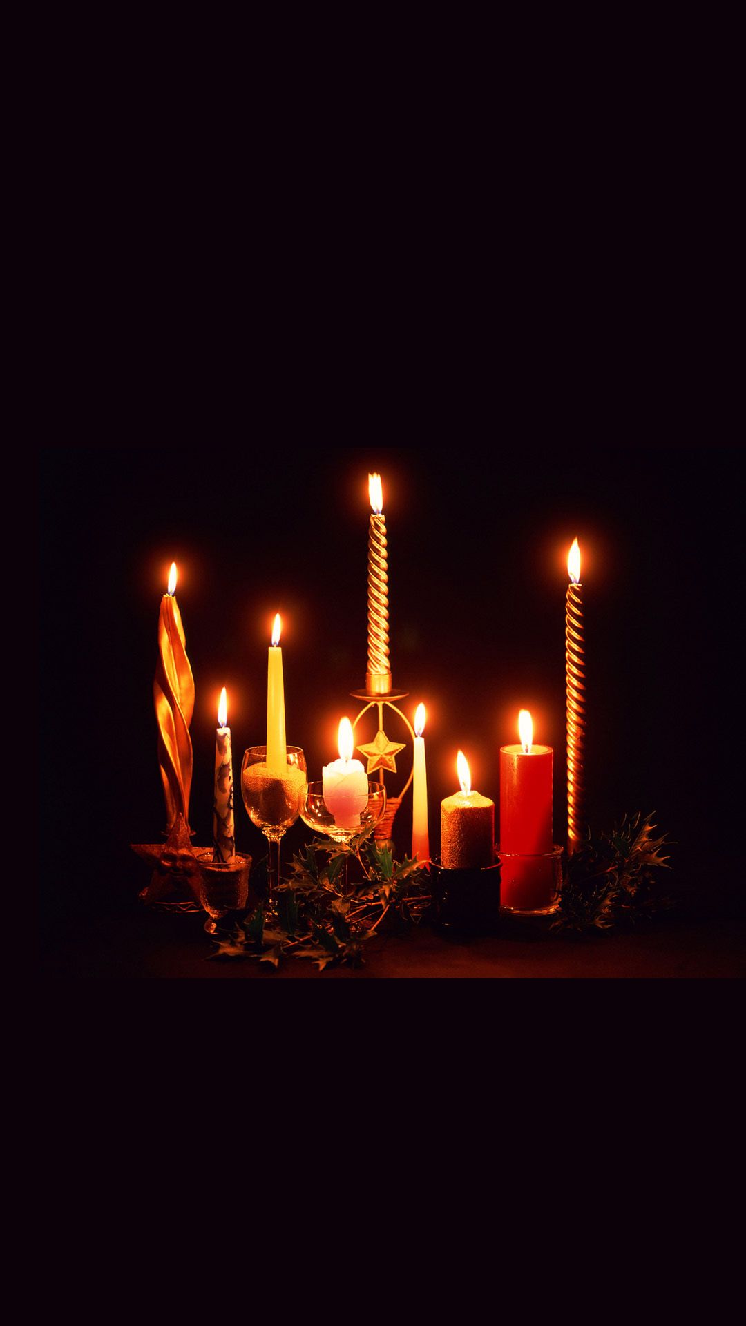 Variety Christmas Candles Android Wallpaper free download