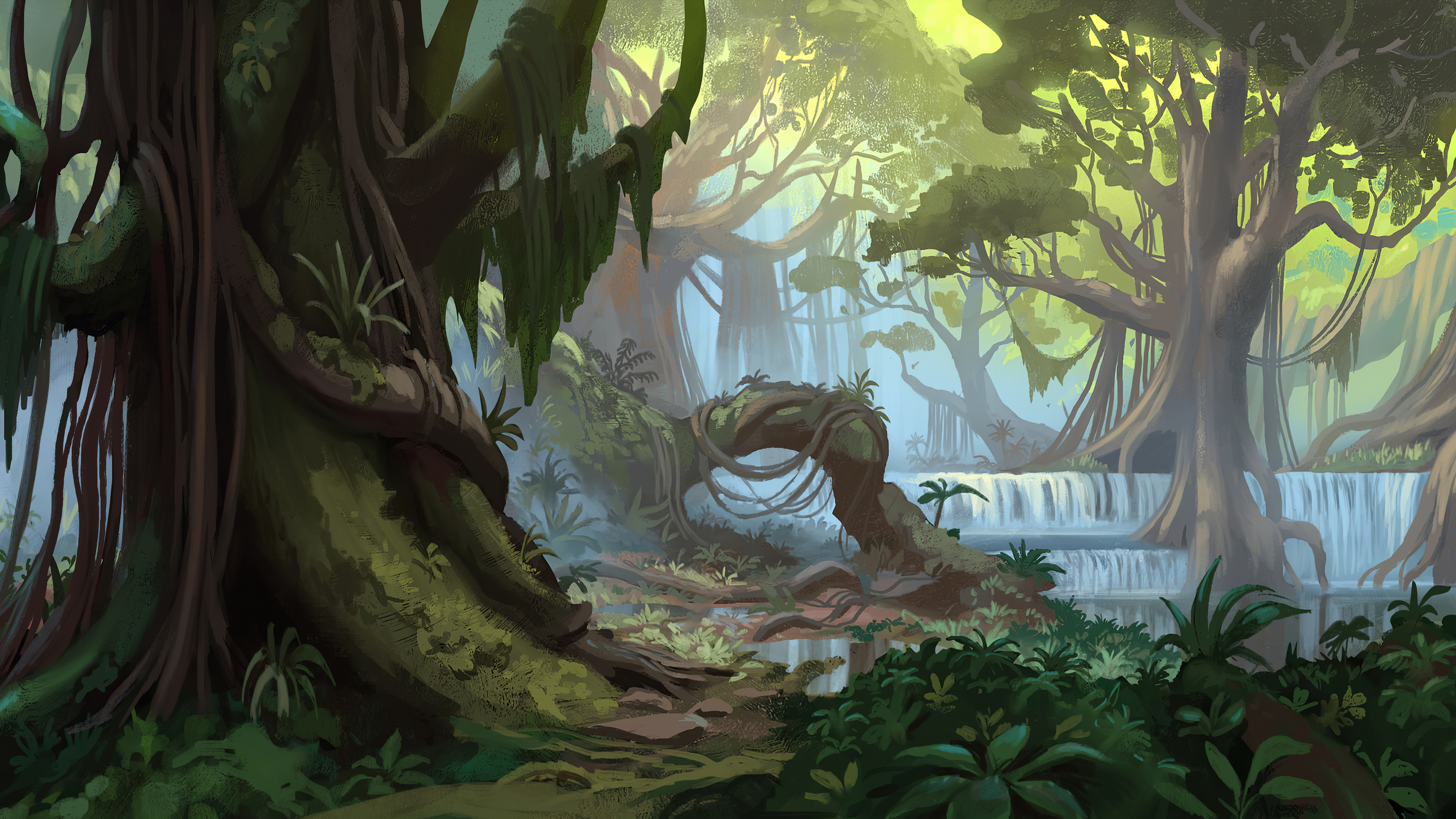 Mowgli's Jungle Adventure Tree by Quentin Regnes [3840x2160]