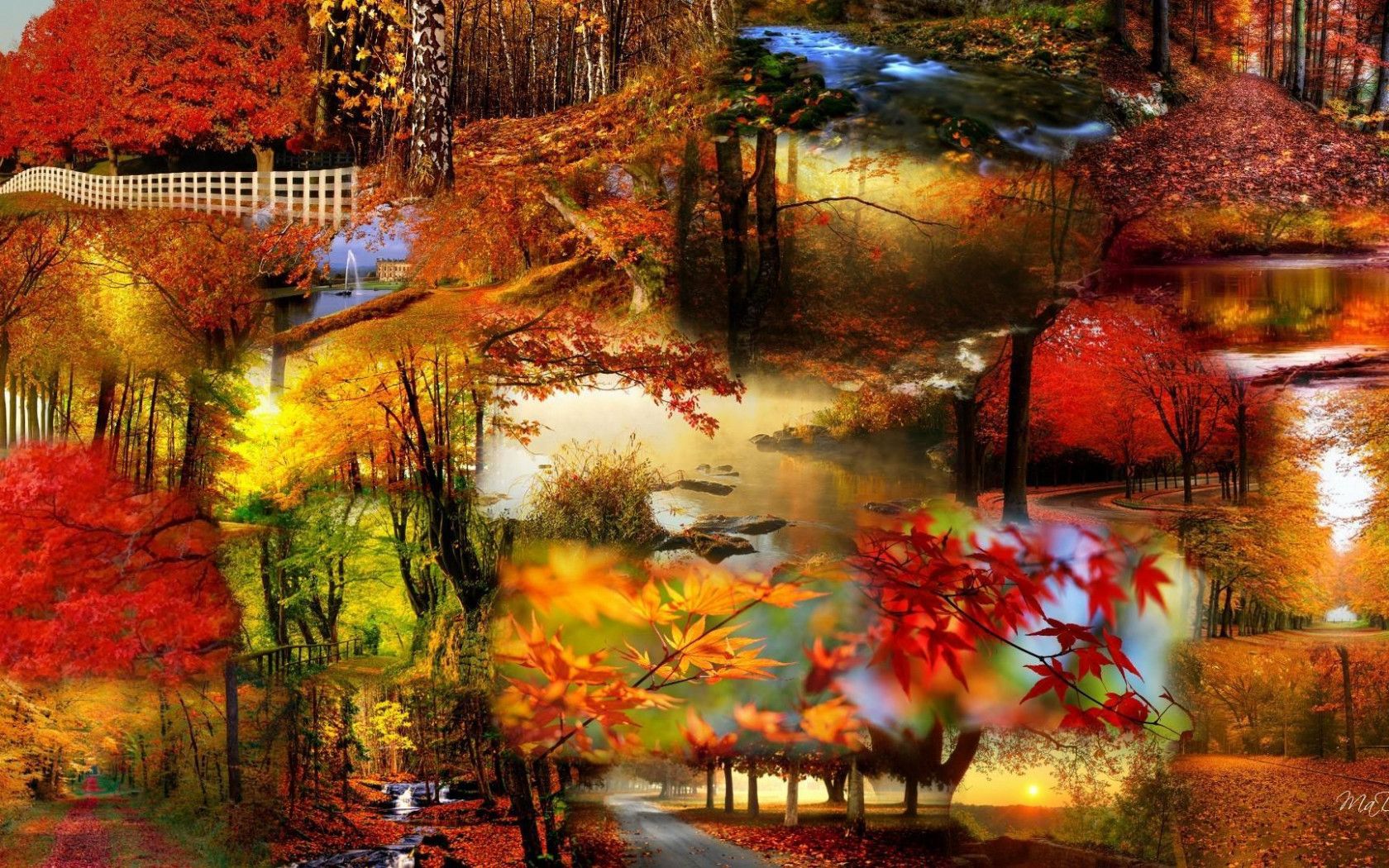 Bright Autumn Collage HD desktop wallpaper, Widescreen, High Definition