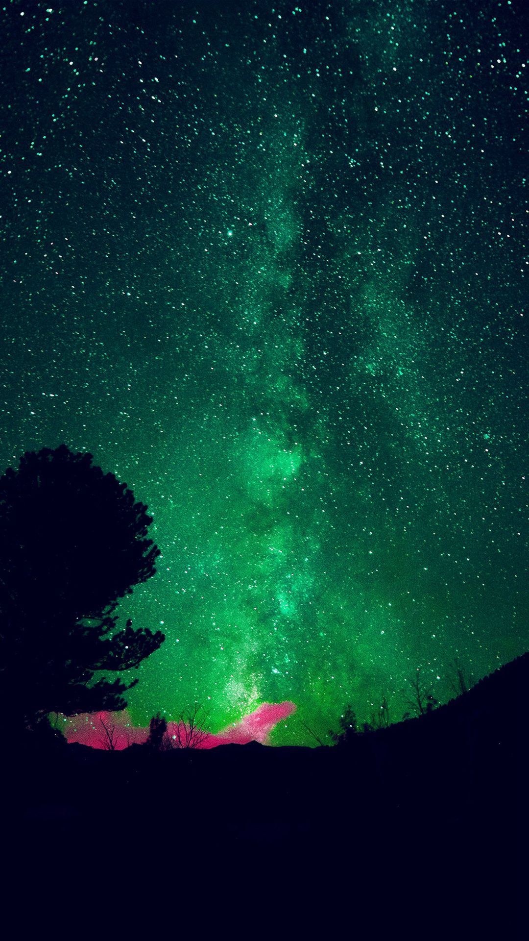 Aurora Night Sky Star Space Nature Green #iPhone #wallpaper. iPhone wallpaper green, Nature iphone wallpaper, Night sky stars