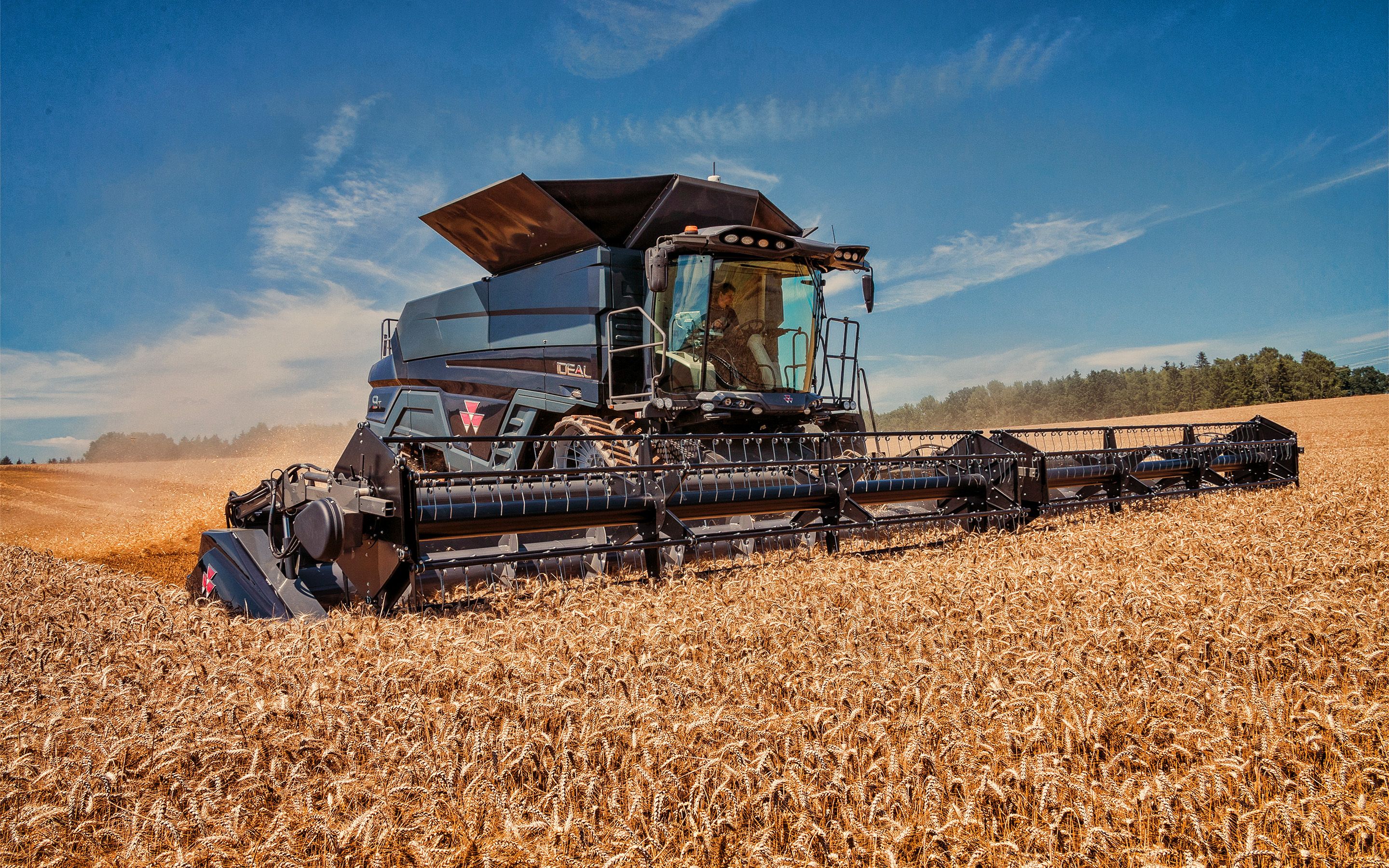 Download Wallpaper Massey Ferguson Ideal 9T, Wheat Harvesting, 2019 Combines, Combine, Black Combine, Combine Harvester, Agricultural Machinery, Massey Ferguson For Desktop With Resolution 2880x1800. High Quality HD Picture Wallpaper