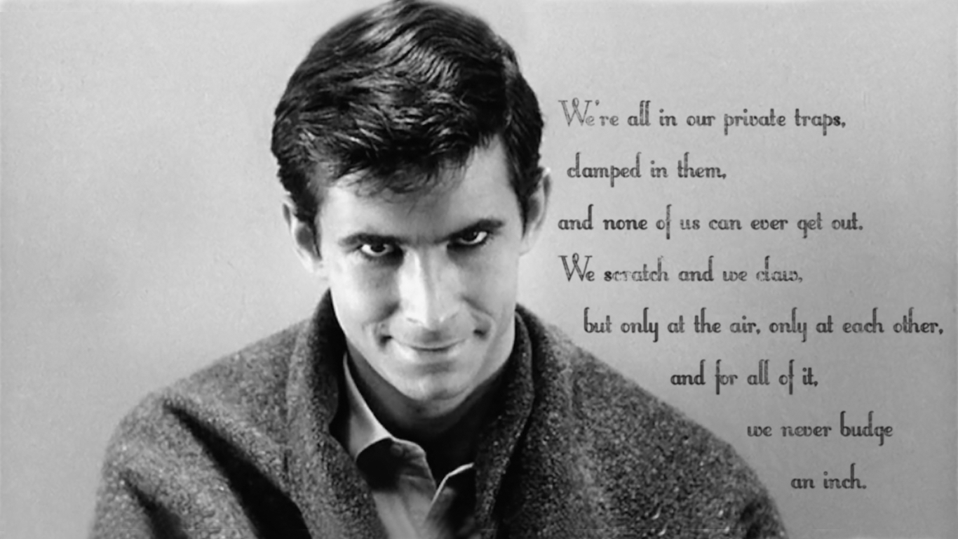 Norman bates quote from Psycho. [1366x768], wallpaper. Norman bates, Anthony perkins, Scary movies
