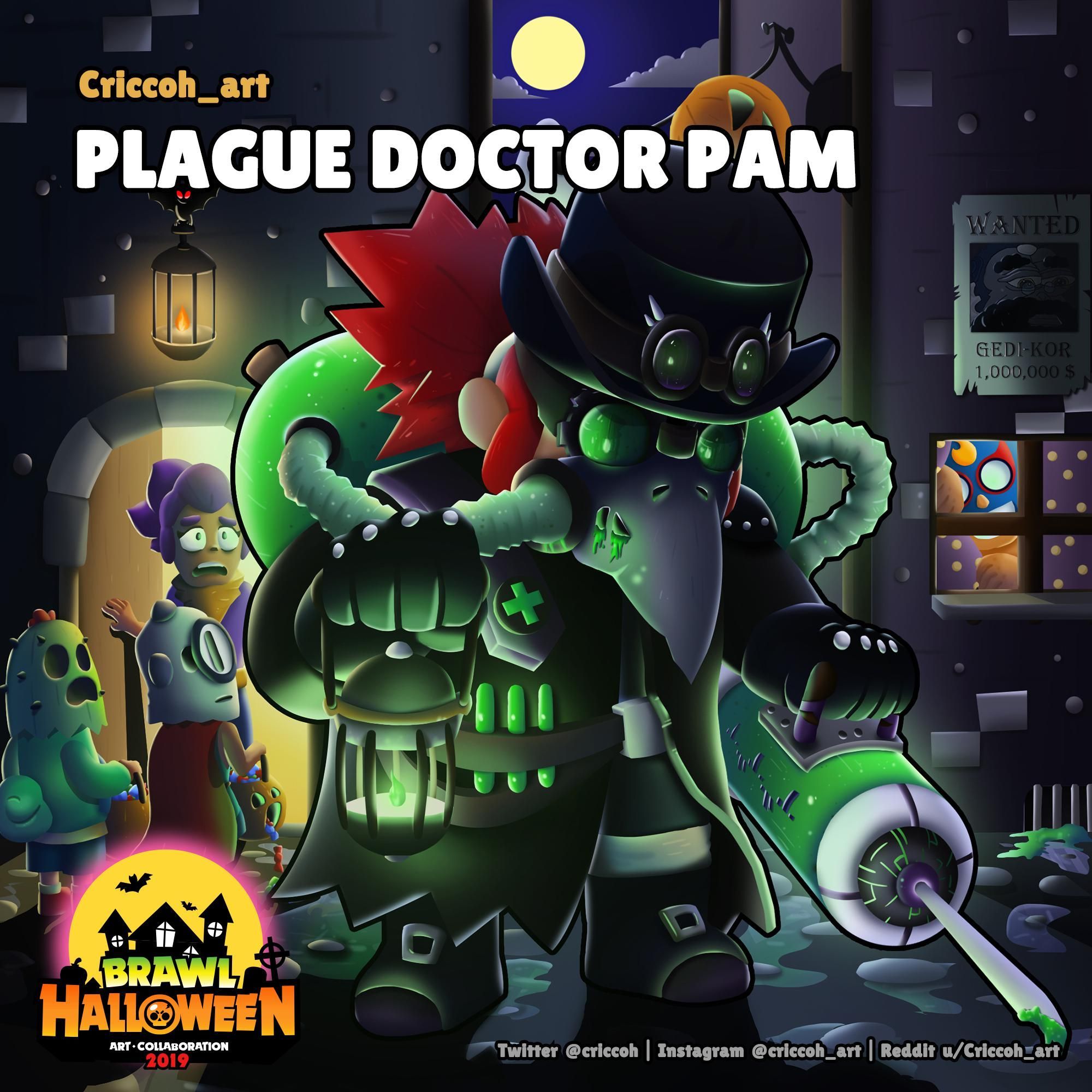 Brawl Halloween Plague Doctor Pam By U Criccoh_art. Brawl, Star Wallpaper, Stars