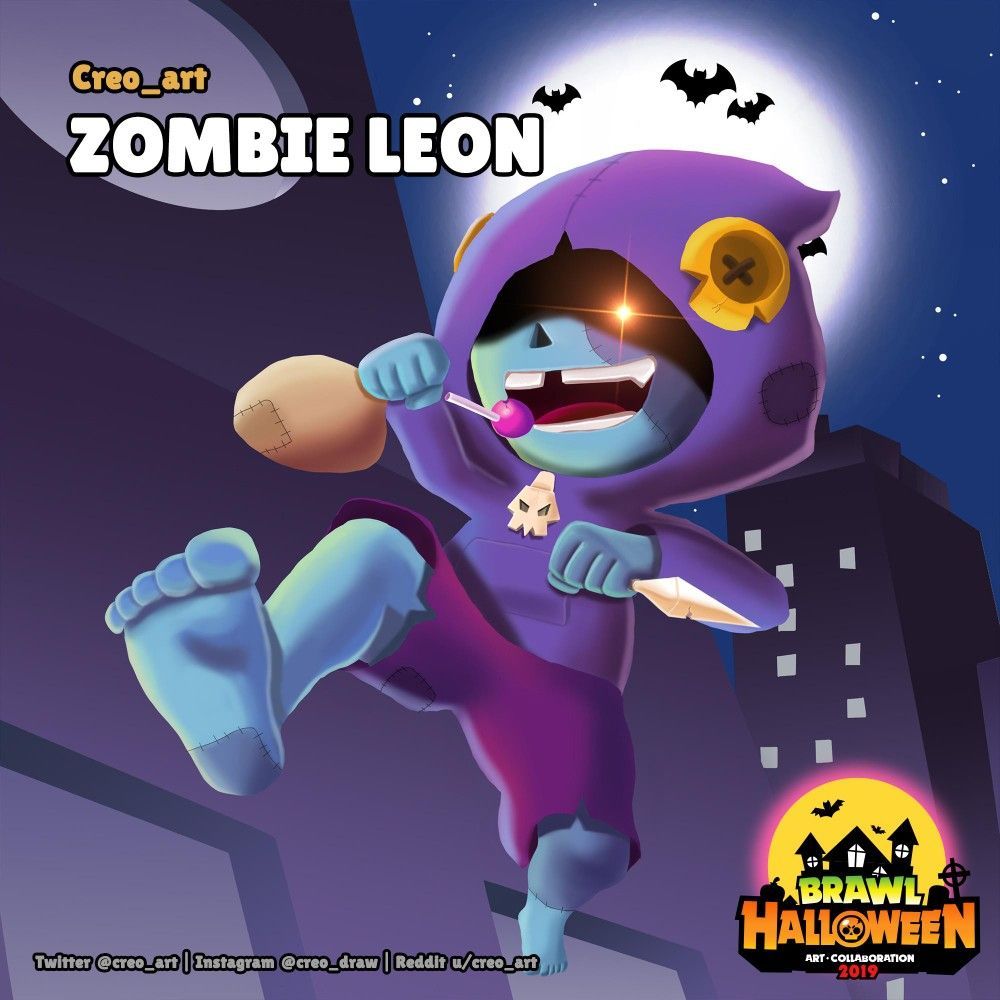 Brawl Halloween Zombie Leon By U Creo_art. Brawl, Star Character, Star Wallpaper