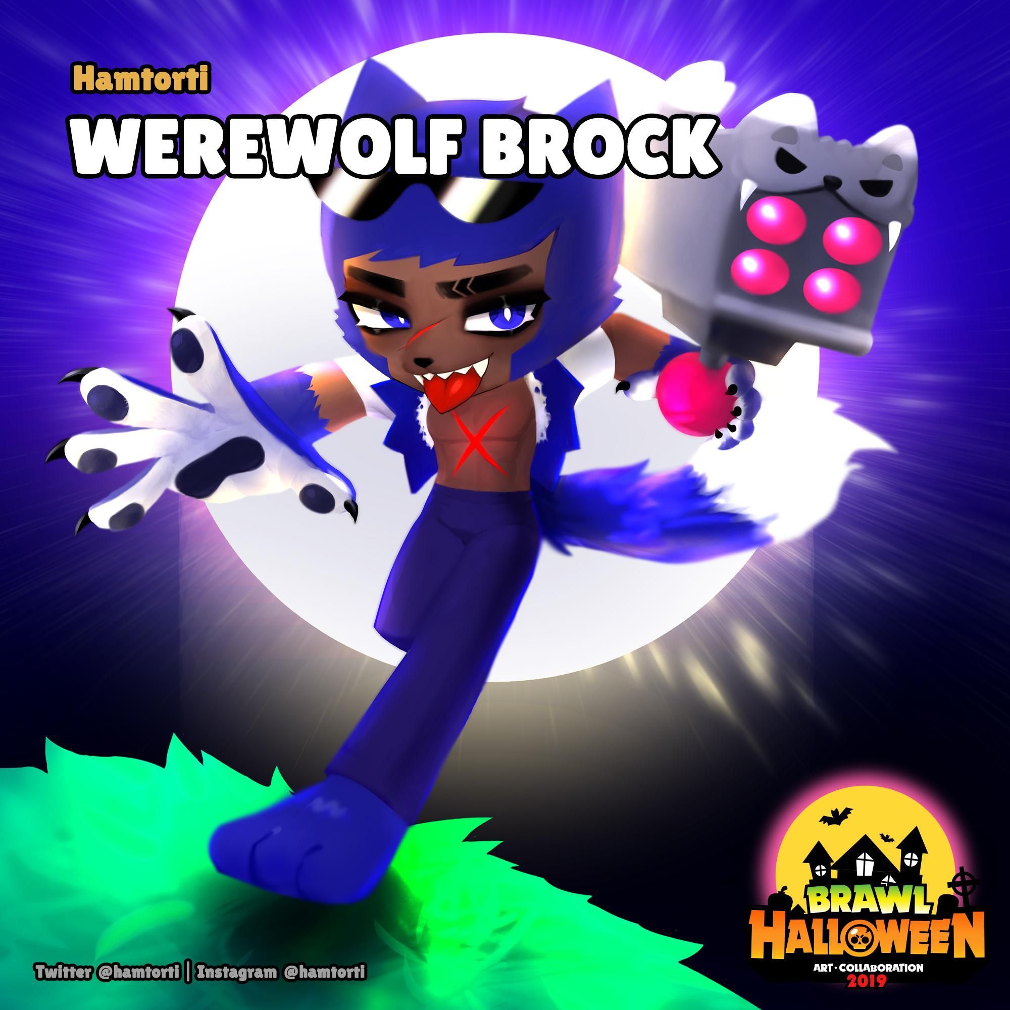 BRAWL HALLOWEEN Werewolf Brock (Twitter) OR Posted U GEDI KOR (Reddit). Brawl, Star Character, Werewolf