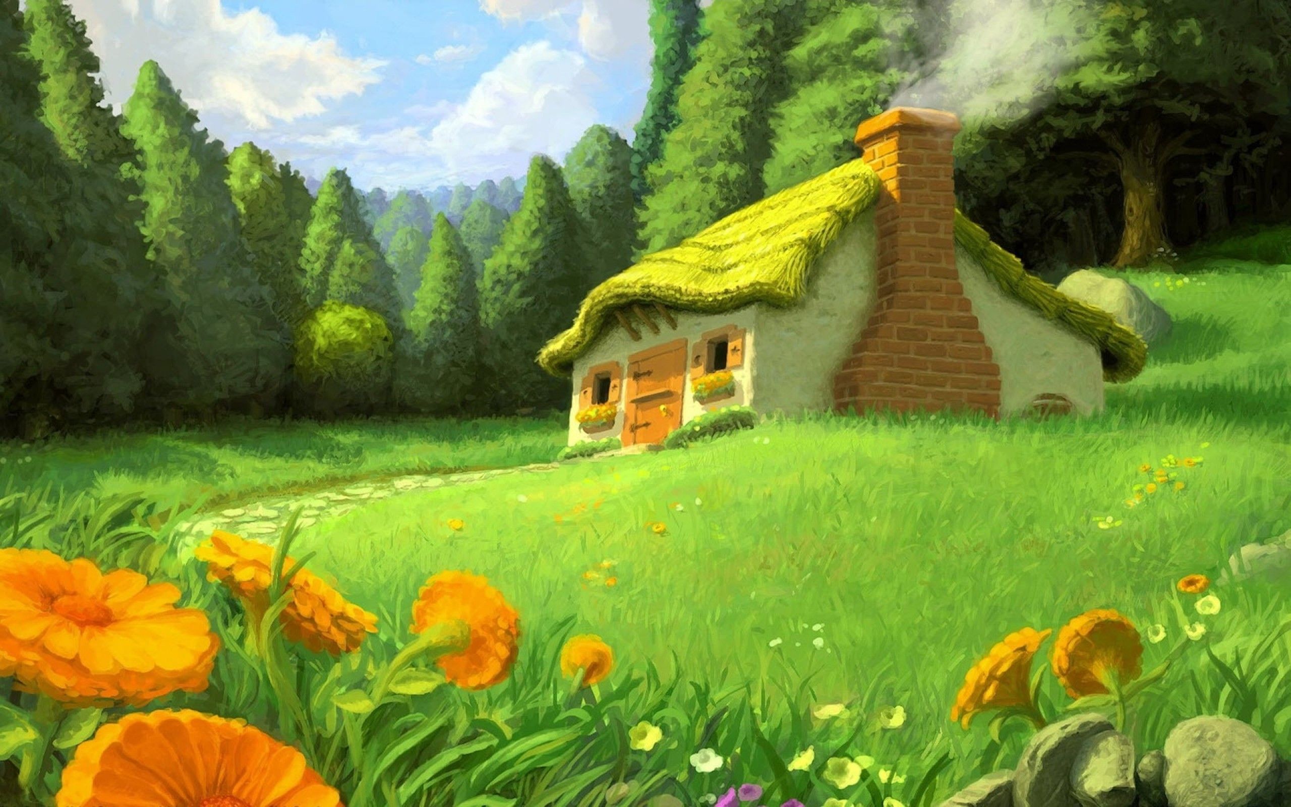 Beautiful nature drawing house from the story. Drawings, Paintings, Sketches, Design, Artwork Wal. Scenery wallpaper, Landscape wallpaper, Fantasy landscape