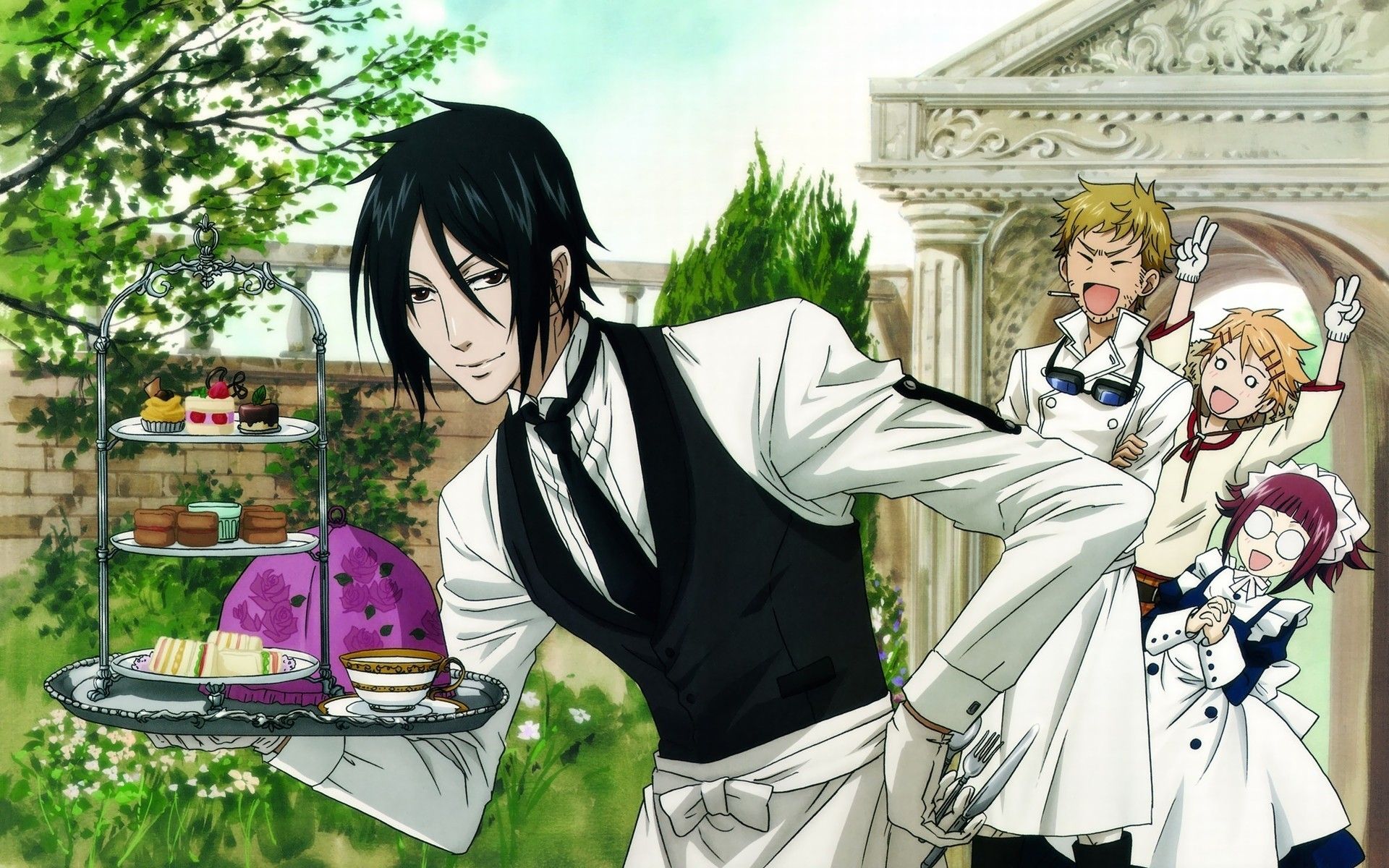 The waiter in the anime Black Butler wallpaper and image, picture, photo