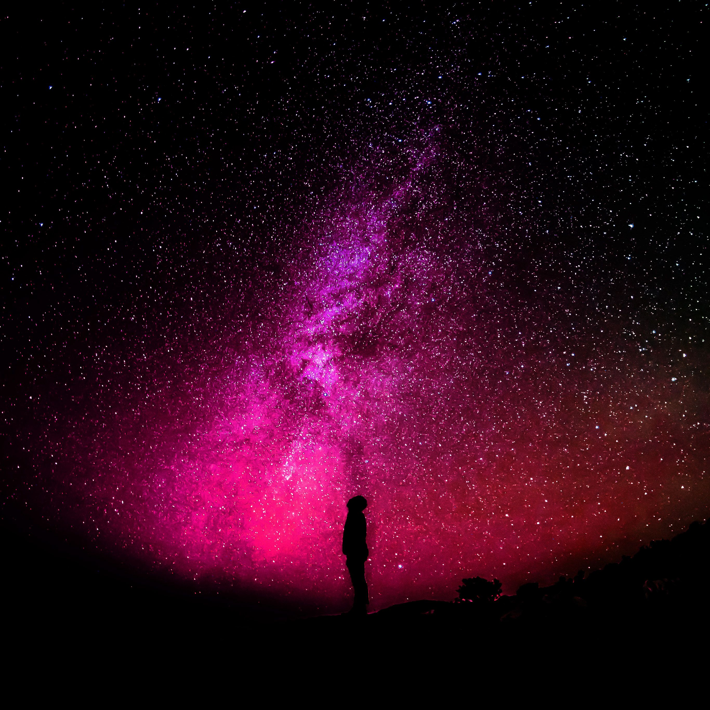 Sky Galaxy Milkyway Space Night Red Wallpaper