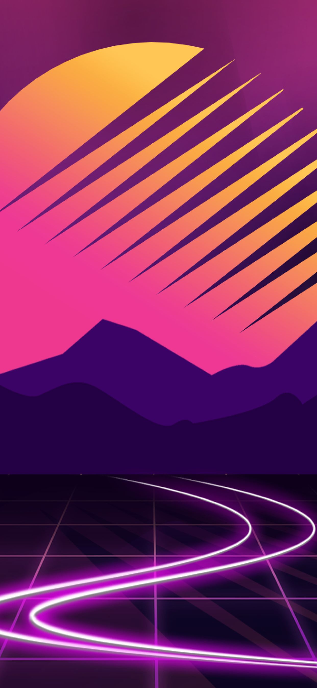 Retrowave Sunset iPhone XS MAX Wallpaper, HD Artist 4K Wallpaper, Image, Photo and Background