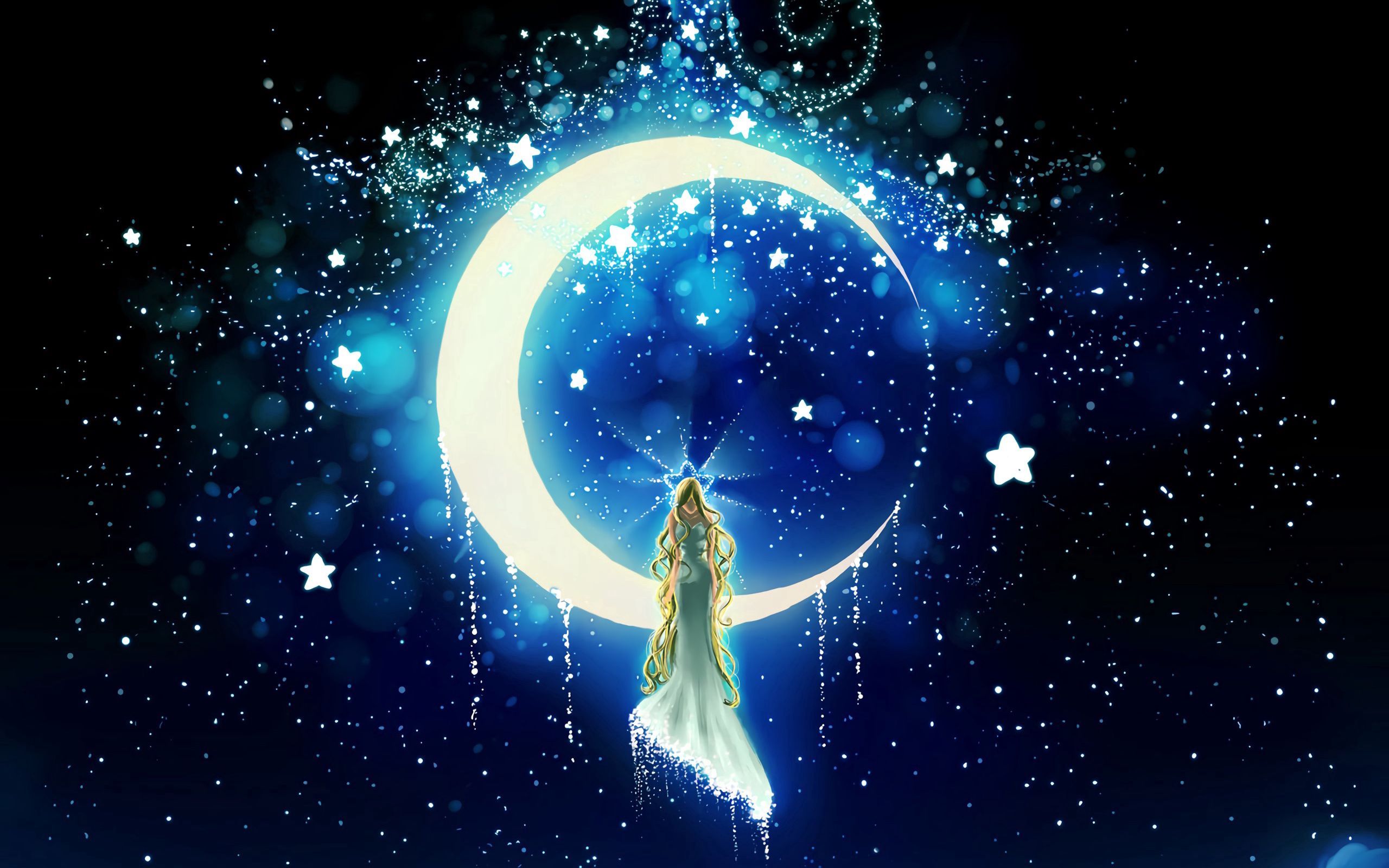 Girl And Moon Night Wallpapers - Wallpaper Cave