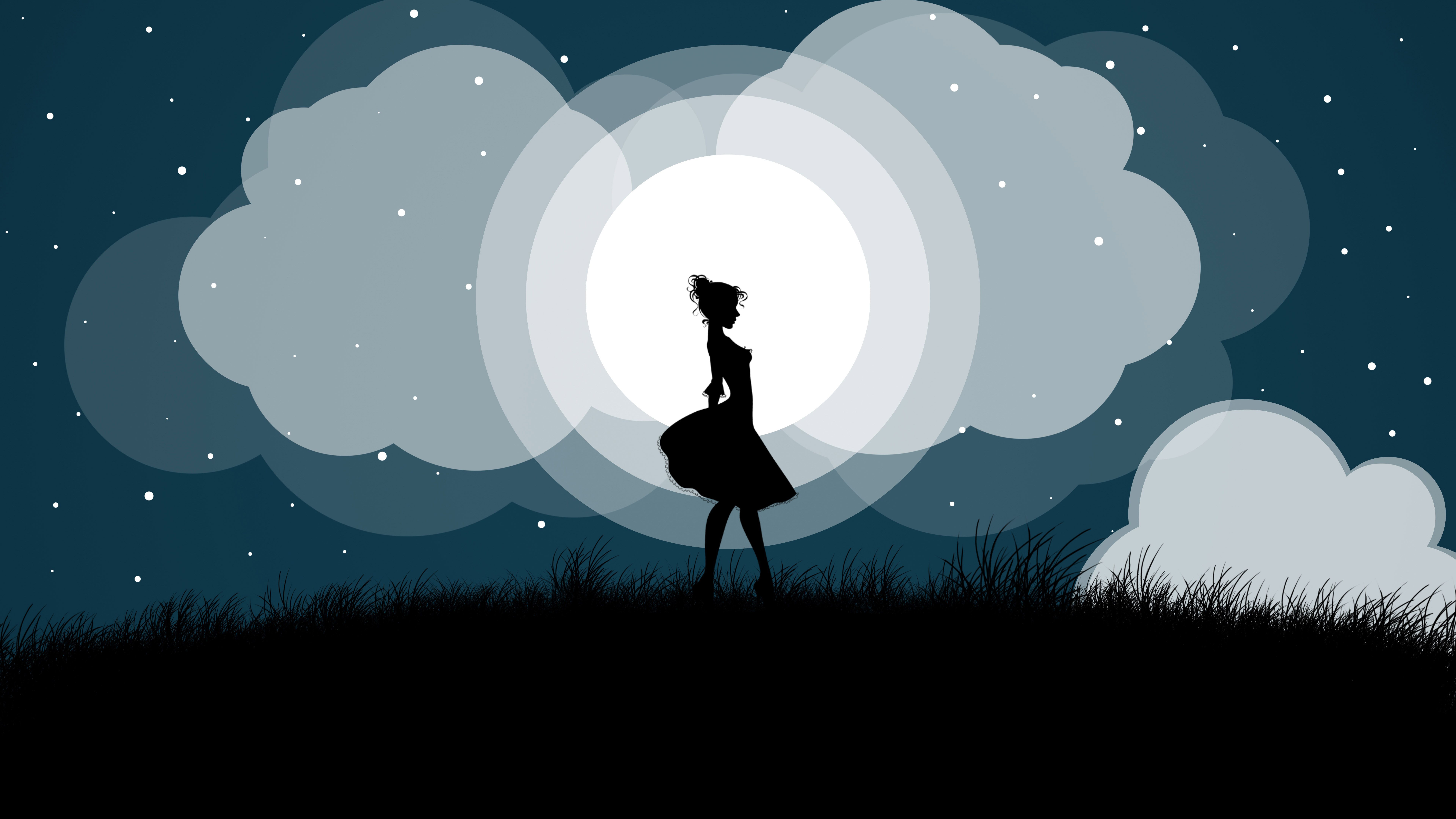 Girl And Moon Night Wallpapers - Wallpaper Cave