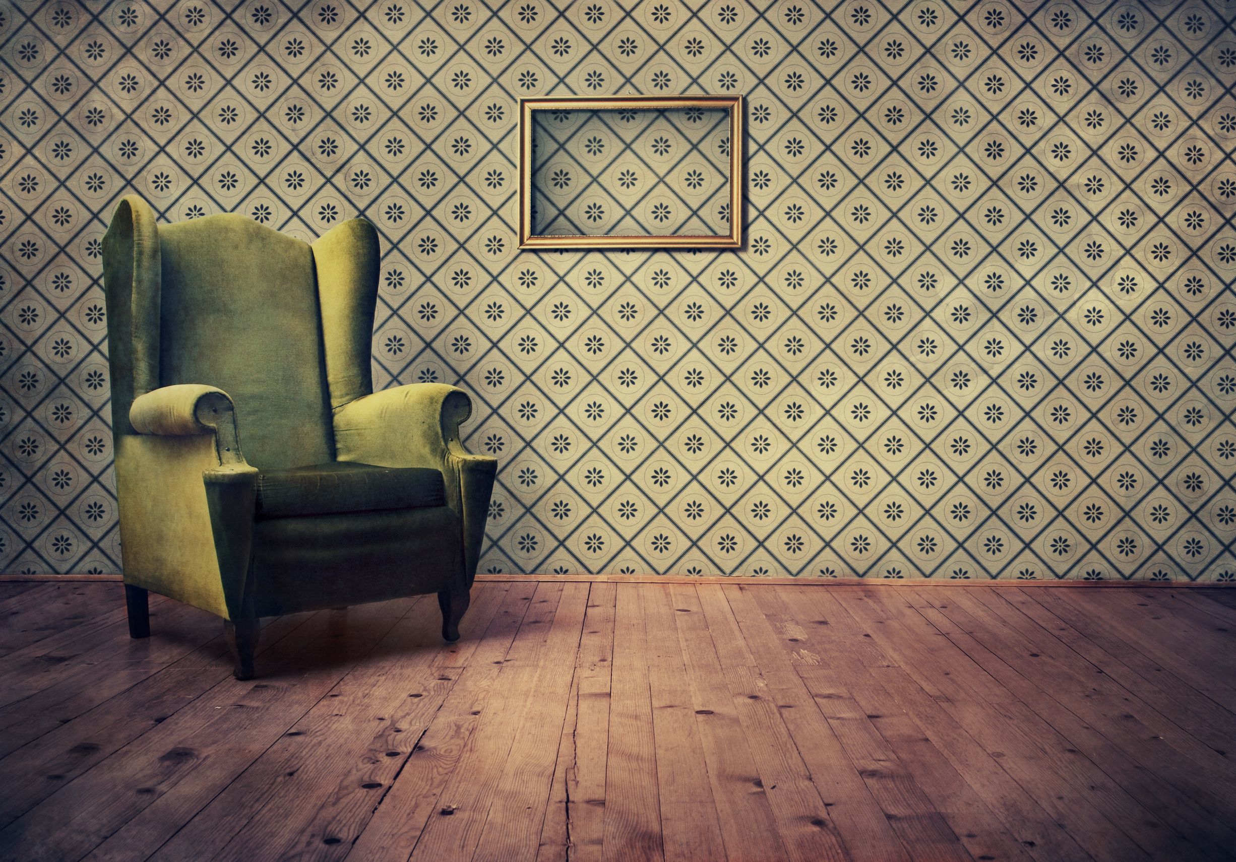 vintage living room wallpaper