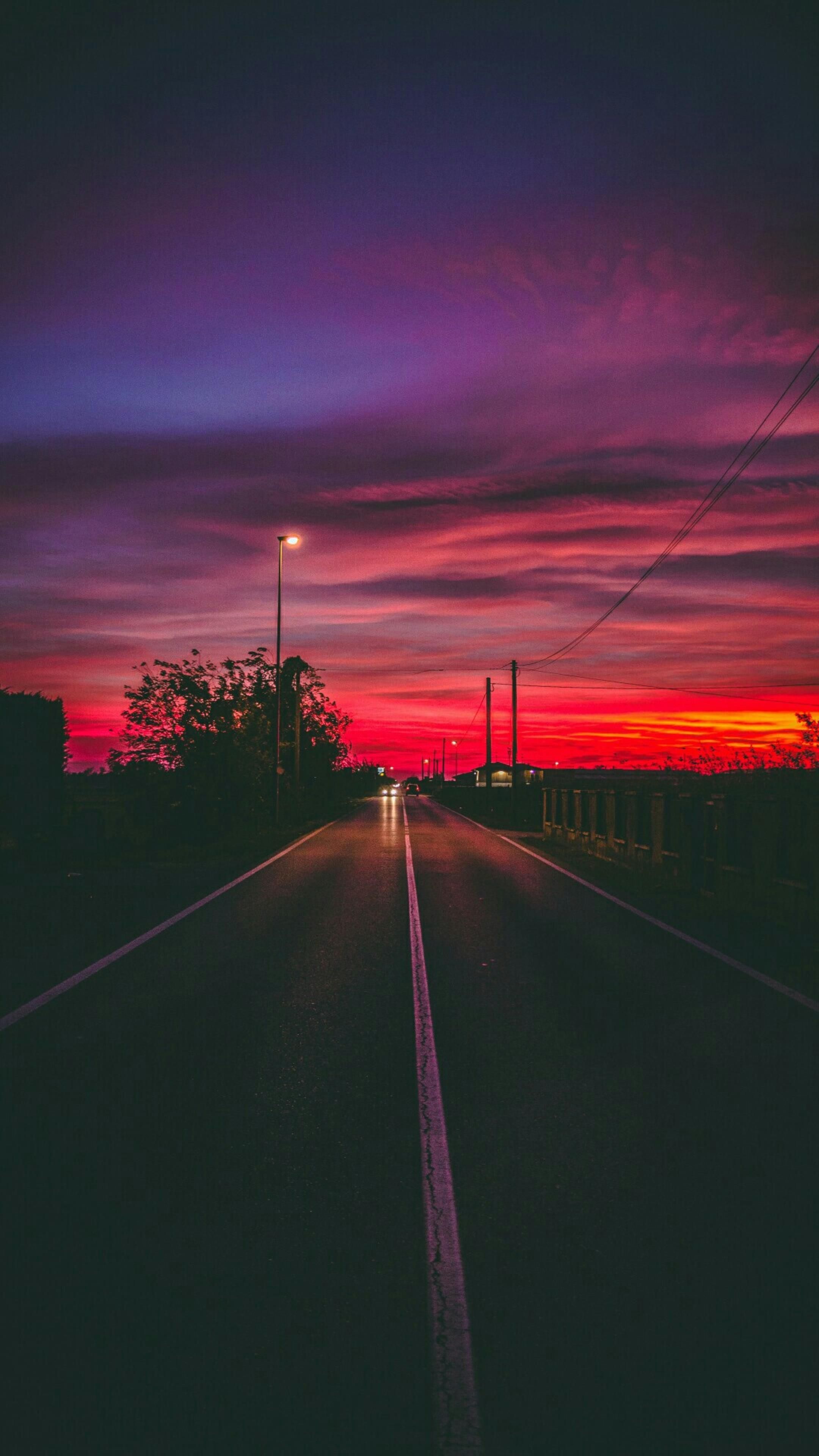 AMOLED Road Wallpaper. Sky aesthetic, Sunset picture, Sunset wallpaper