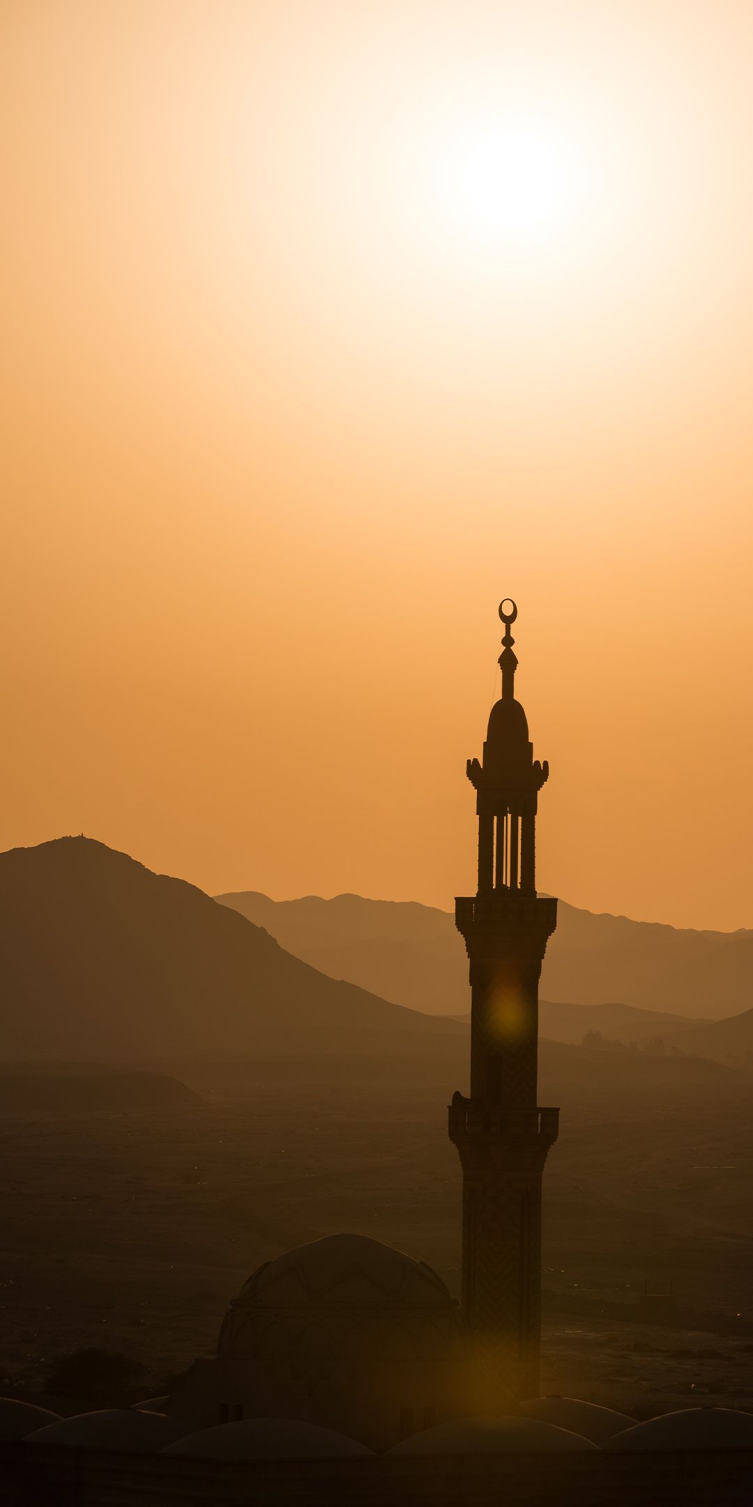 Mosque Minaret at Sunset HD Wallpaper