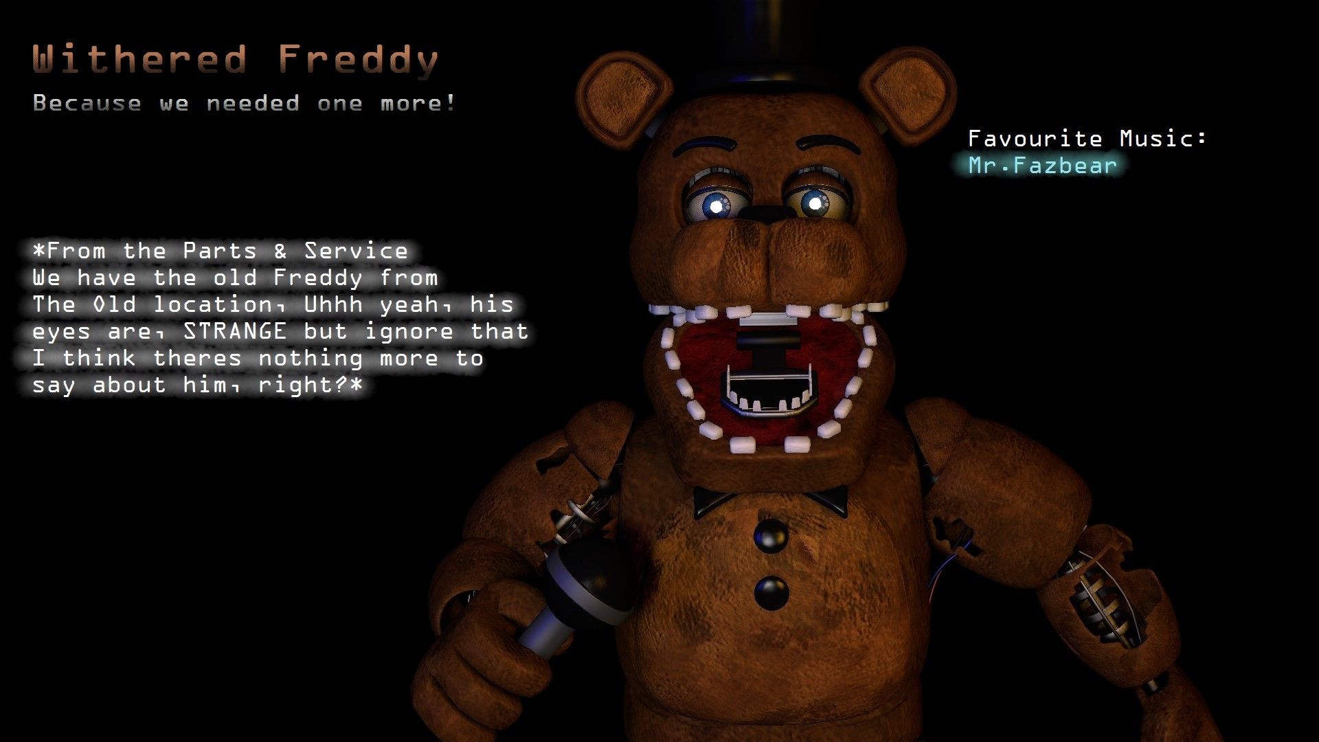 Withered Freddy Fnaf 2 by GareBearArt1