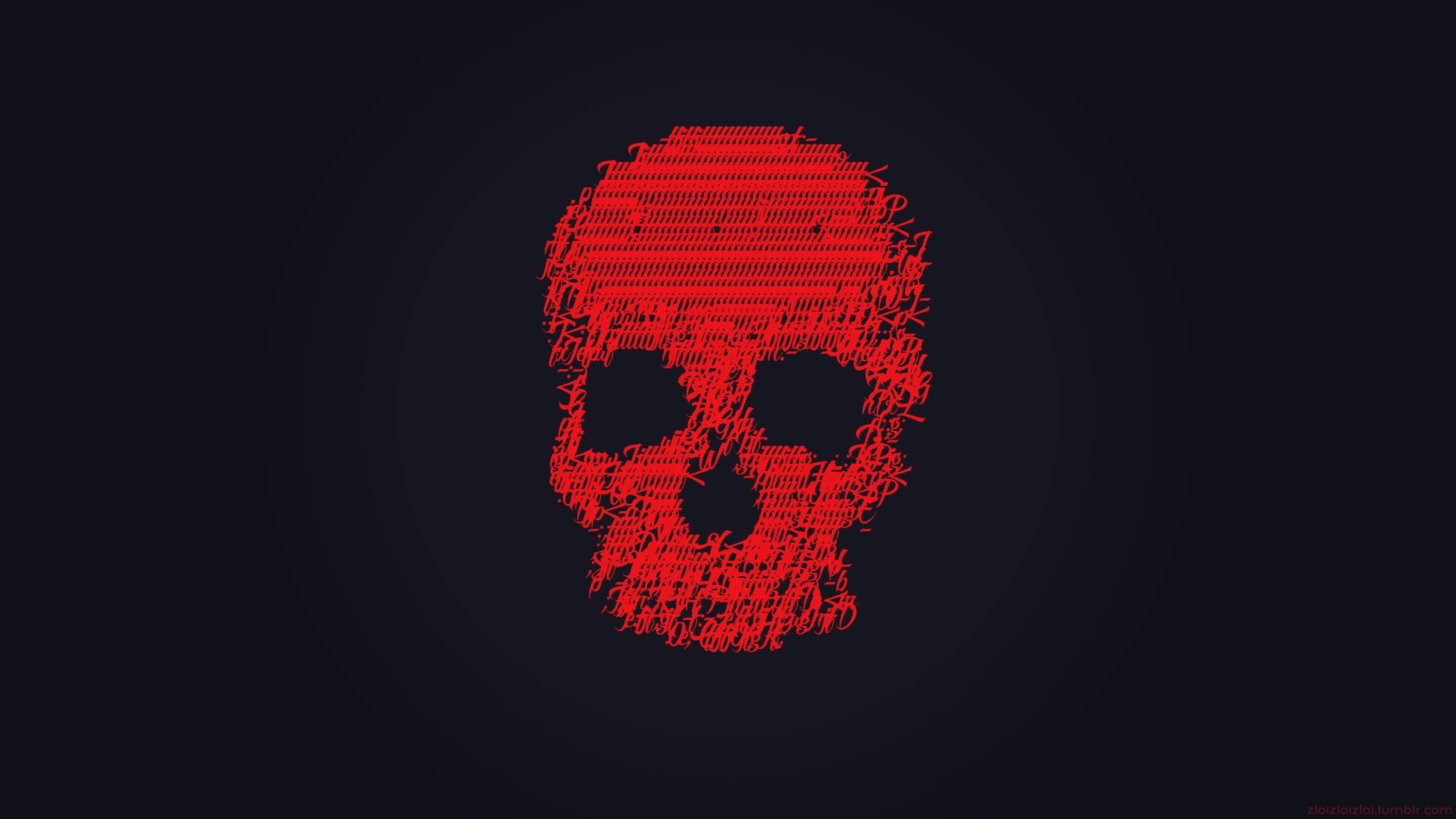 Download 3840x2160 wallpaper skull, glitch art, minimal, dark red, 4k, uhd 16: widescreen, 3840x2160 HD image, background, 6682
