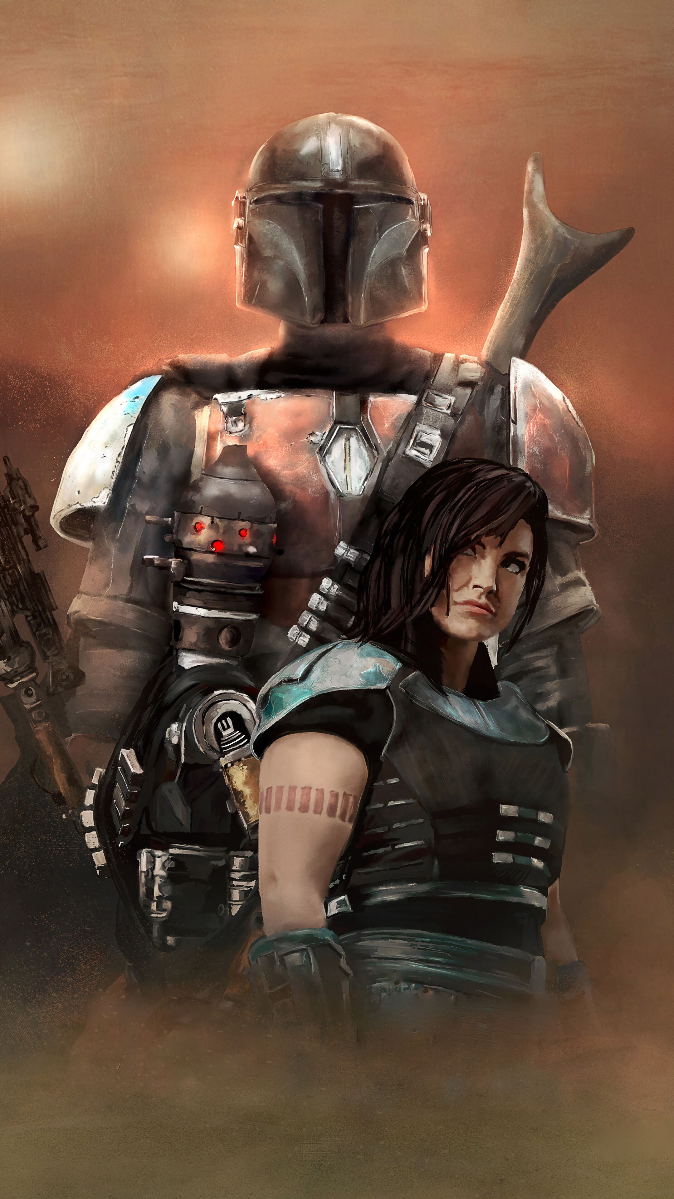 Mandalorian, IG 11, Cara Dune, Poster, Art, 4K IPhone 10, 7, 6s, 6 HD Wallpaper, Image, Background, Photo And Picture. Mocah.org HD Wallpaper