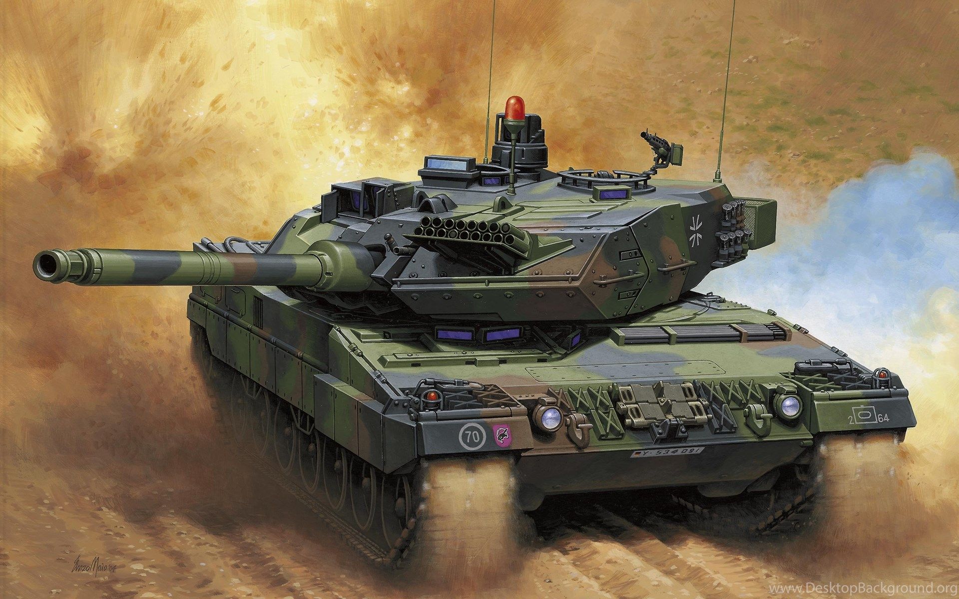 Wallpaper Painting Art Tanks Tank Leopard 2A Army Image Desktop Background
