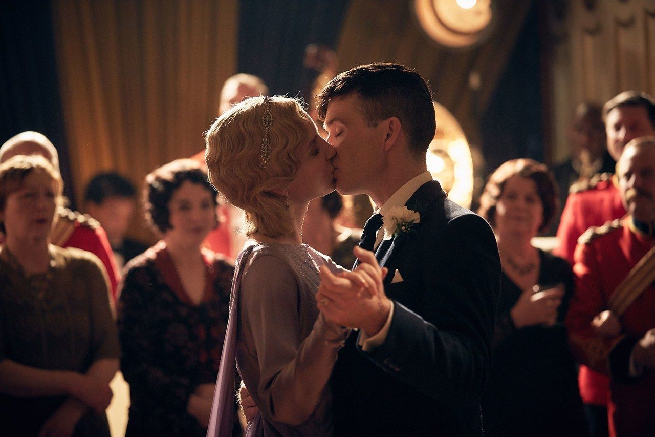Grace and Tommy Shelby on their wedding day. PB. Peaky blinders wallpaper, Bbc tv shows, Peaky blinders season