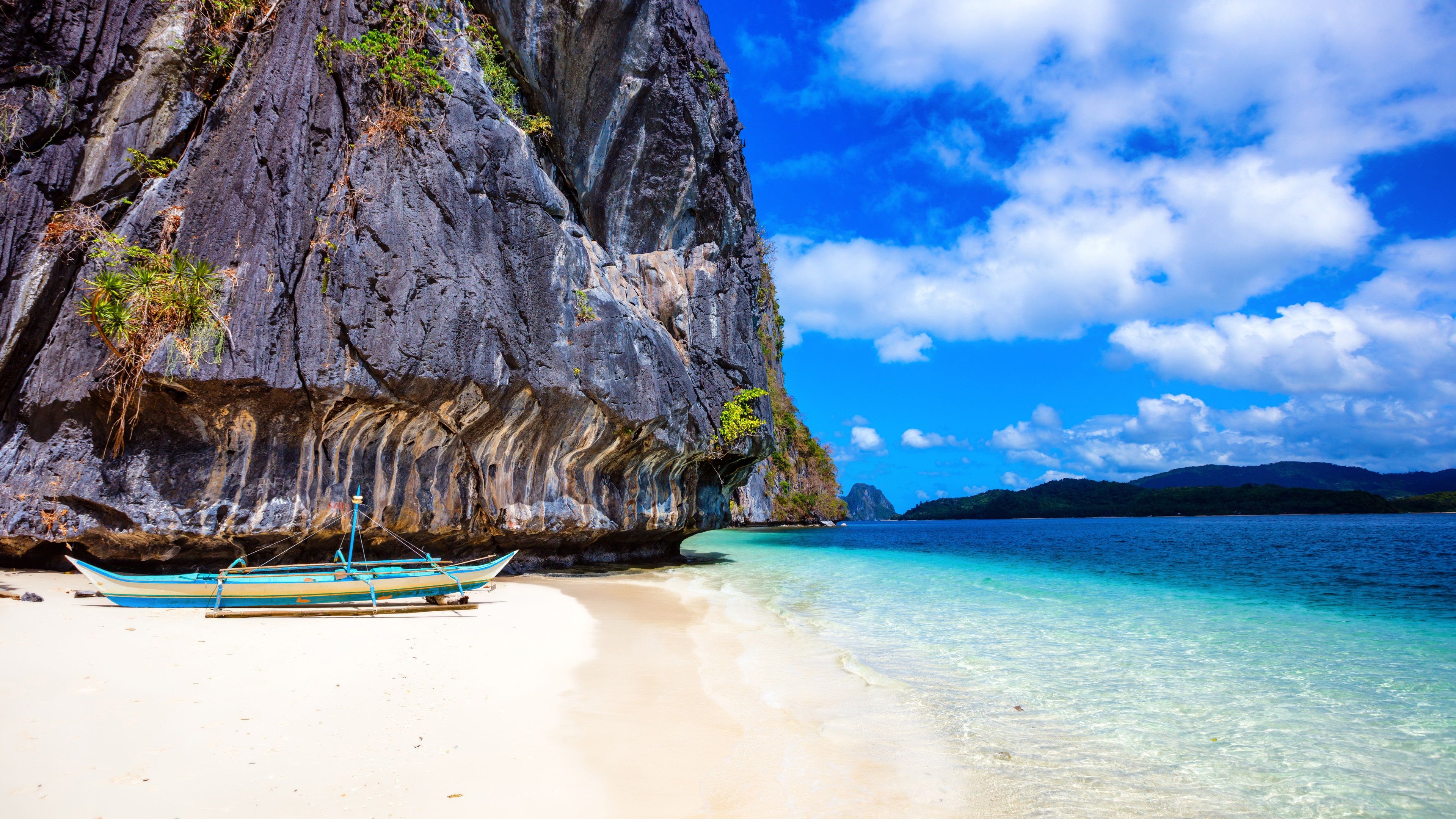 Wallpaper Philippines, beach, rocks, sea 3840x2160 UHD 4K Picture, Image