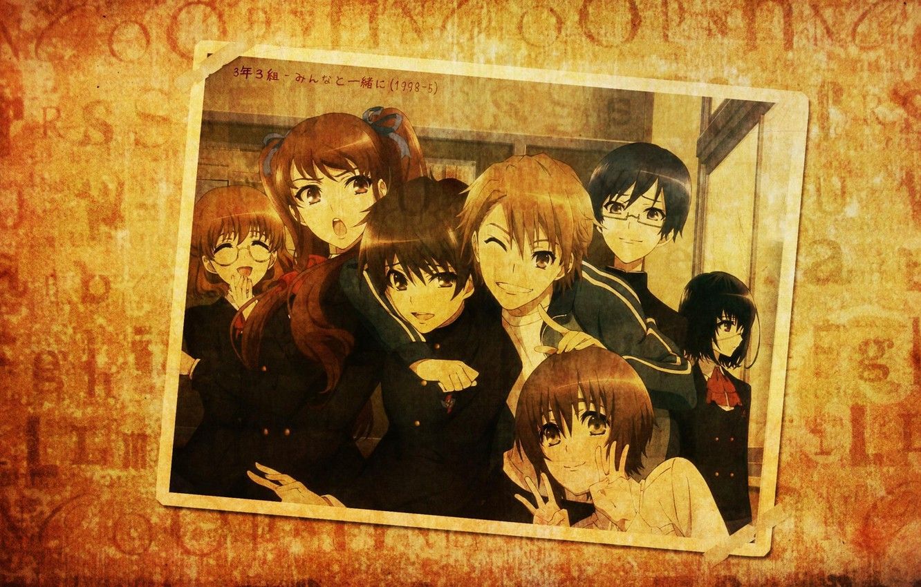 Wallpaper retro, photo, anime, friends, anime, other, another, Mei Misaki, classmates image for desktop, section прочее