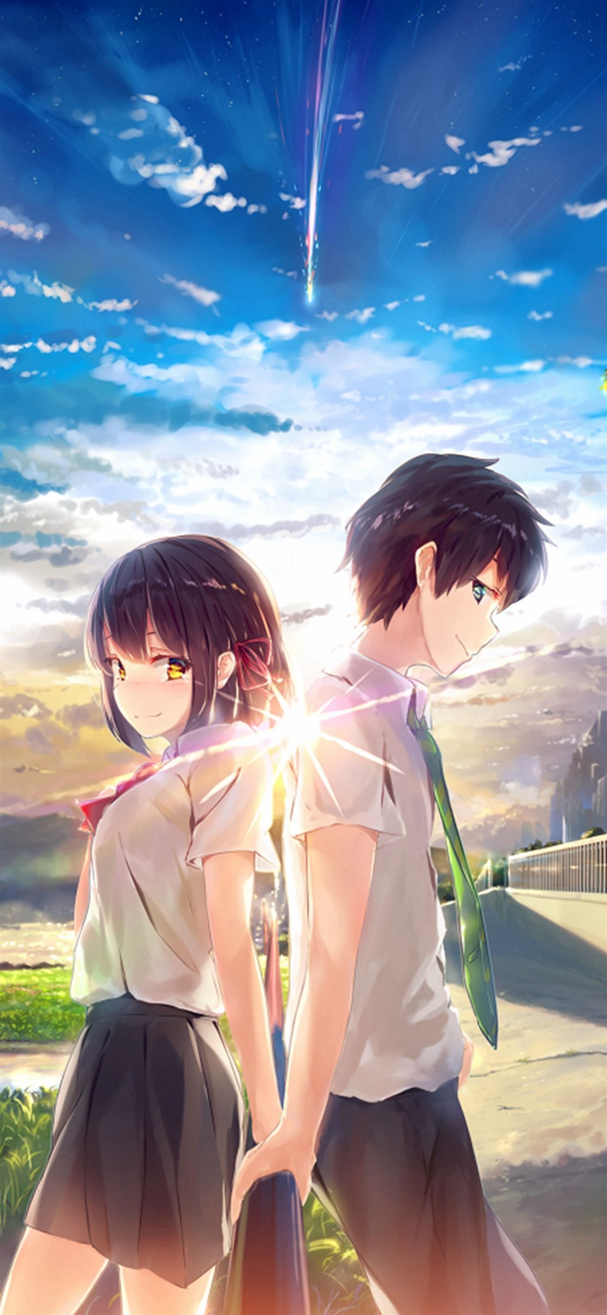 Anime Yourname Sky Illustration Art iPhone 11 Wallpaper Free Download