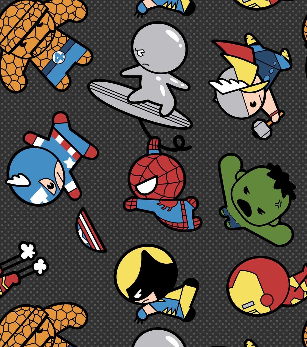 Marvel Kawaii Fleece FabricMarvel Kawaii Fleece Fabric,. Avengers cartoon, Baby avengers, Superhero wallpaper