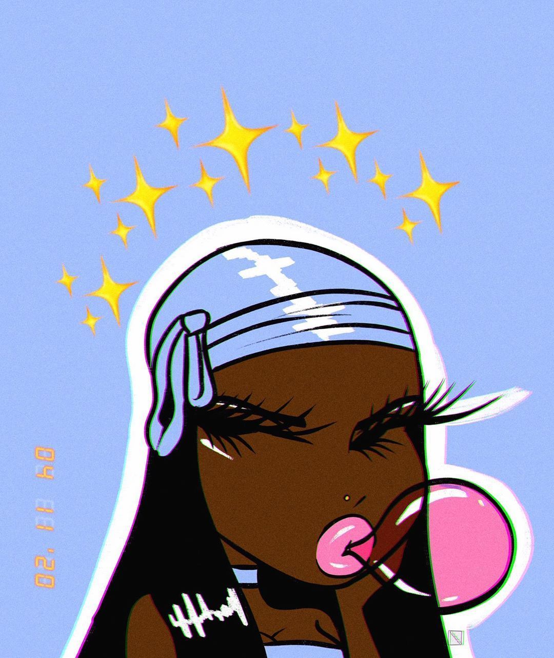 solostrations on Instagram: “Aesthetic ✨✨ pt2 - - - #art #baddie #blue #wallpaper #latepost #explore”. Cartoon art, Girls cartoon art, Cartoon wallpaper