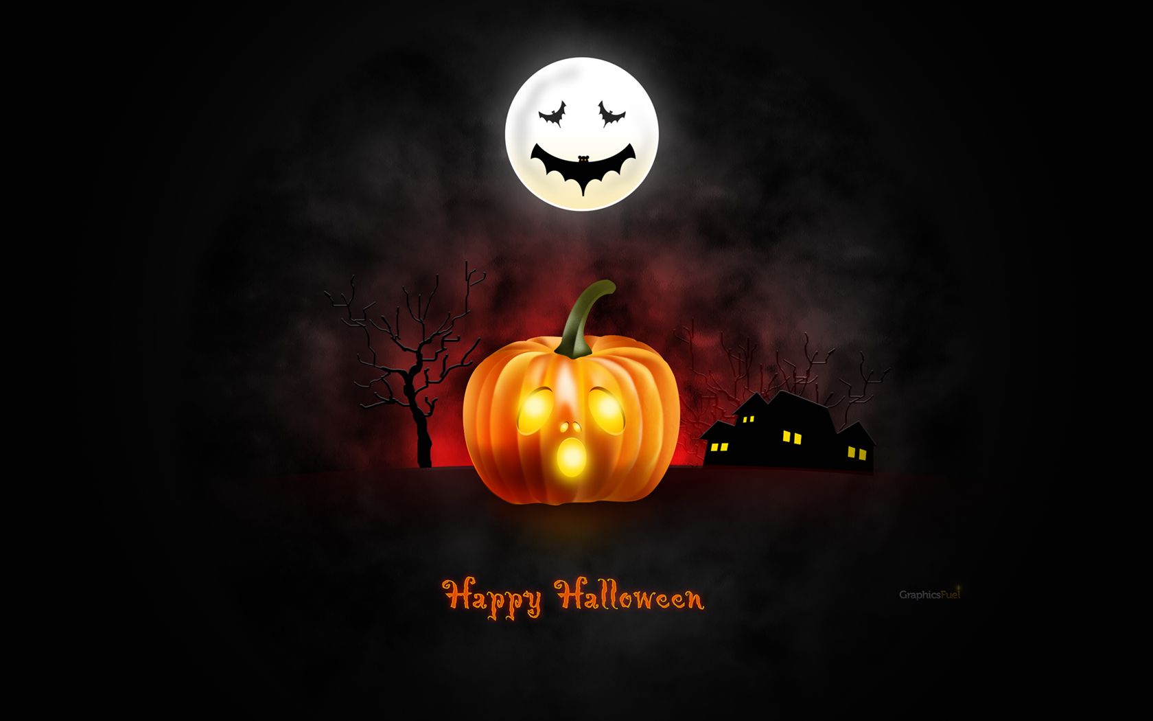 Halloween wallpaper for desktop, iPad & iPhone (PSD & icons included)