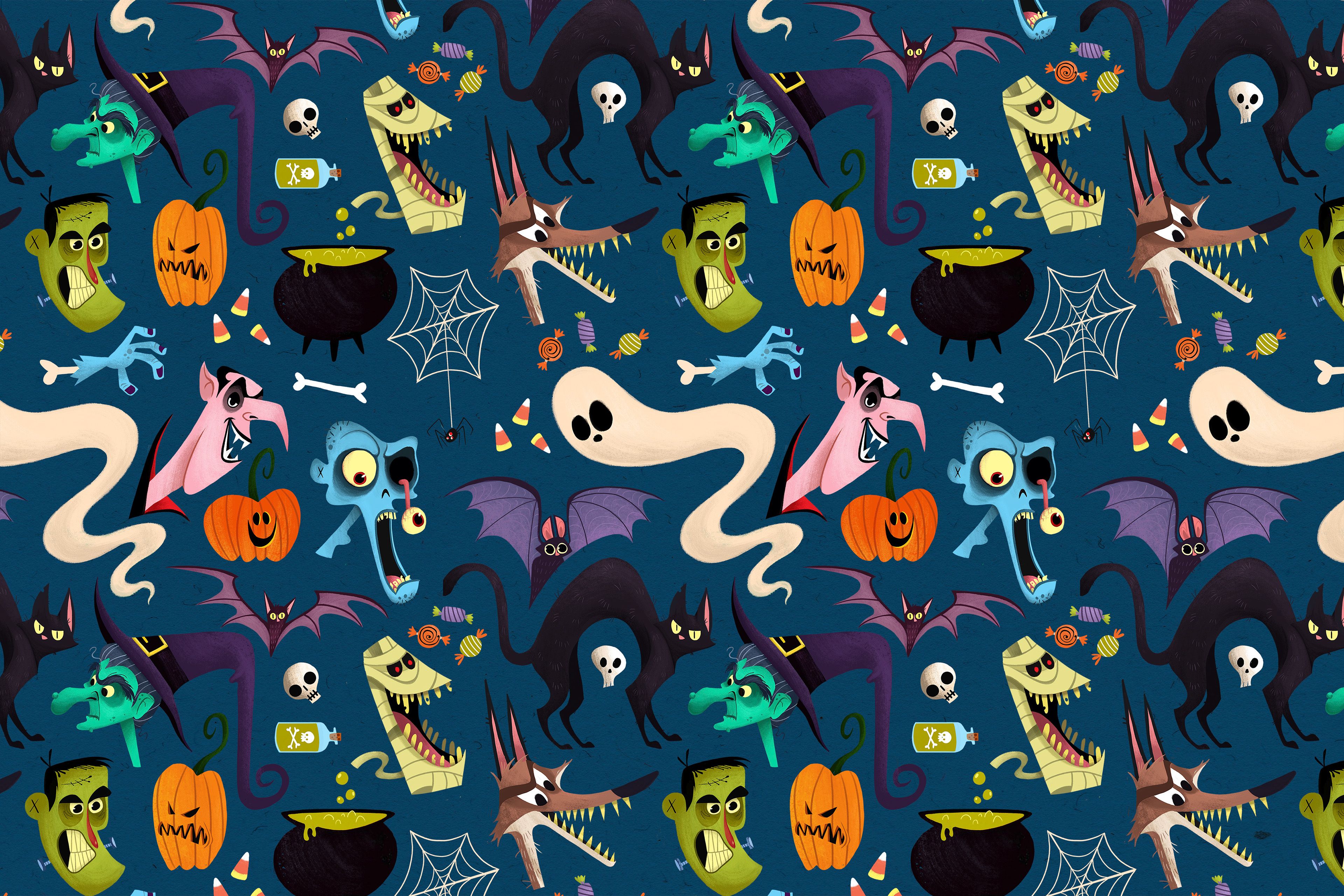 Wallpaper Halloween, Pattern, 4K, Celebrations / Halloween,. Wallpaper for iPhone, Android, Mobile and Desktop