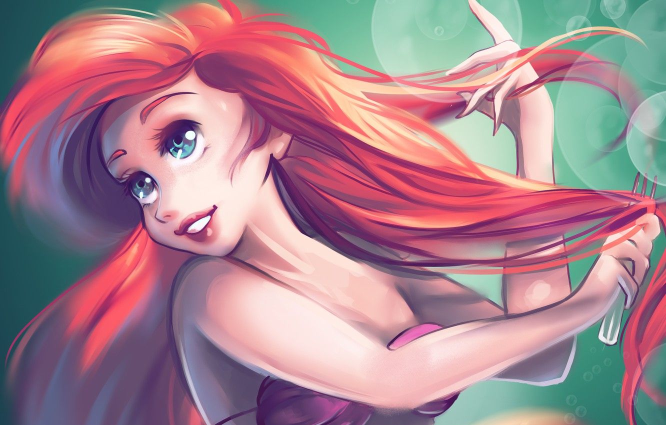 Wallpaper Ariel, The Little Mermaid, by Kachumi image for desktop, section фильмы