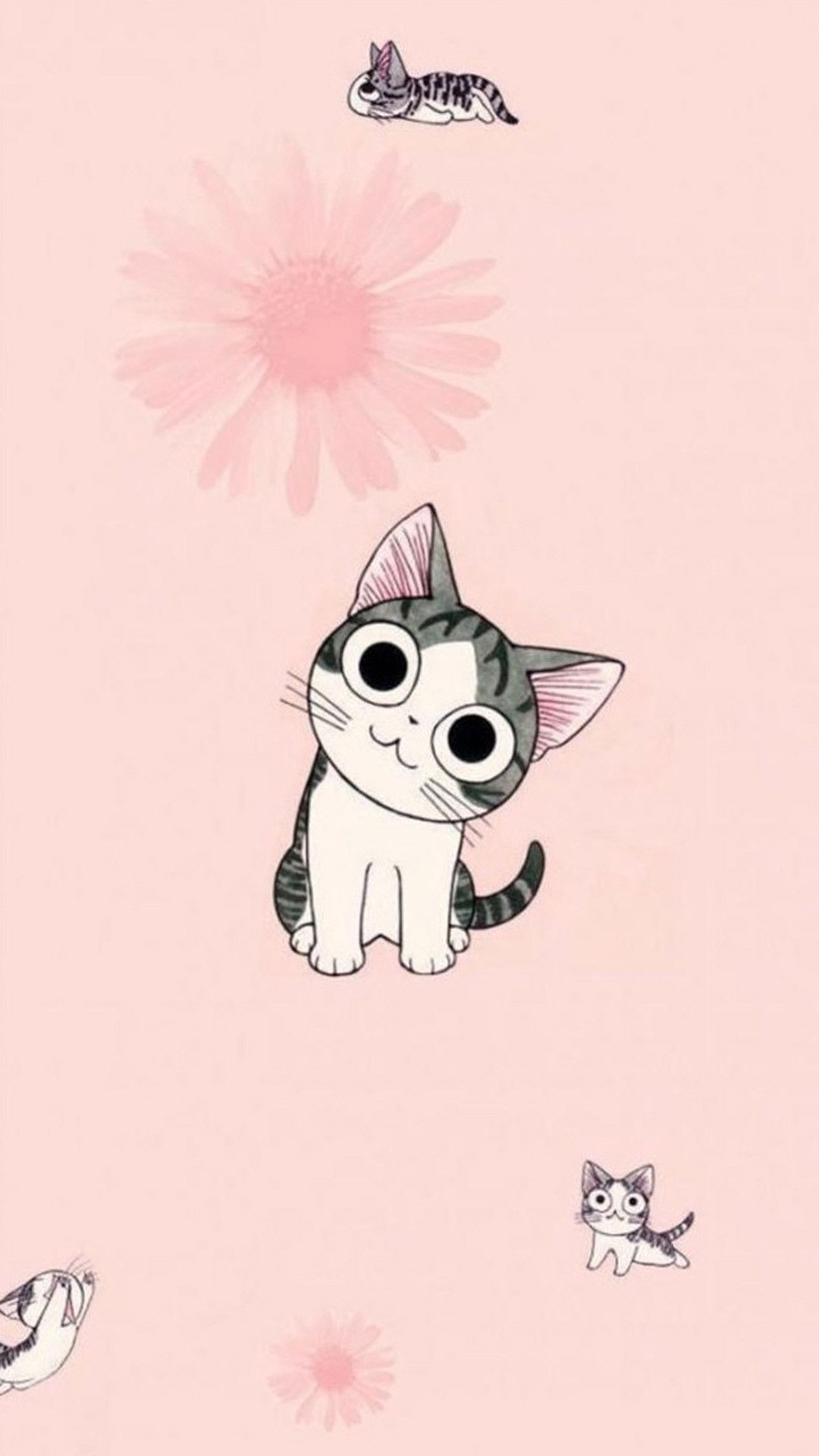 Funny Cartoon Cat iPhone Wallpaper. Cute cat wallpaper, Cat wallpaper, Cute anime cat