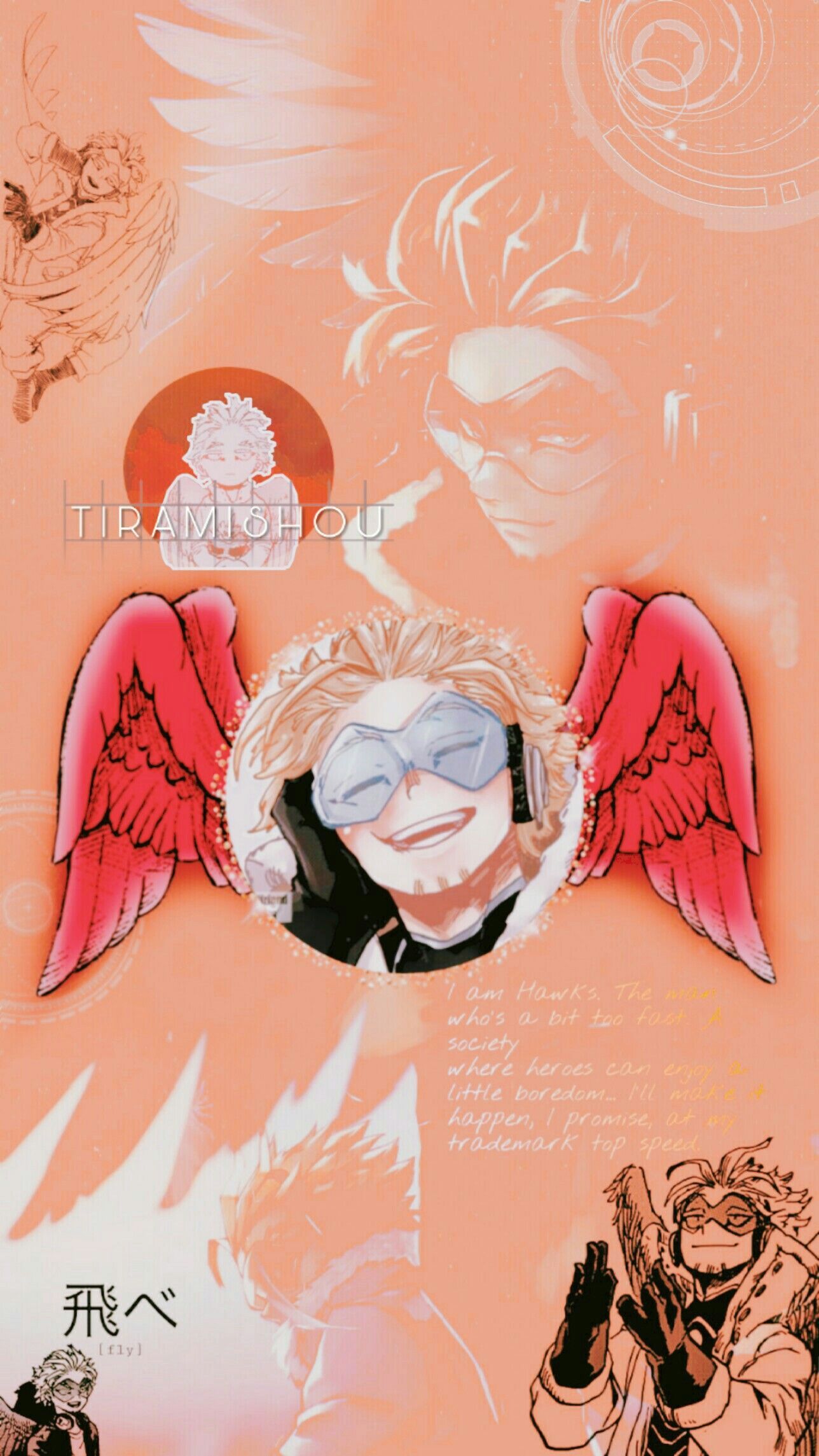 Keigo Takami (Hawks) Lockscreen aesthetic. Boku No Hero Academia. Cute anime wallpaper, Anime wallpaper, Wings wallpaper