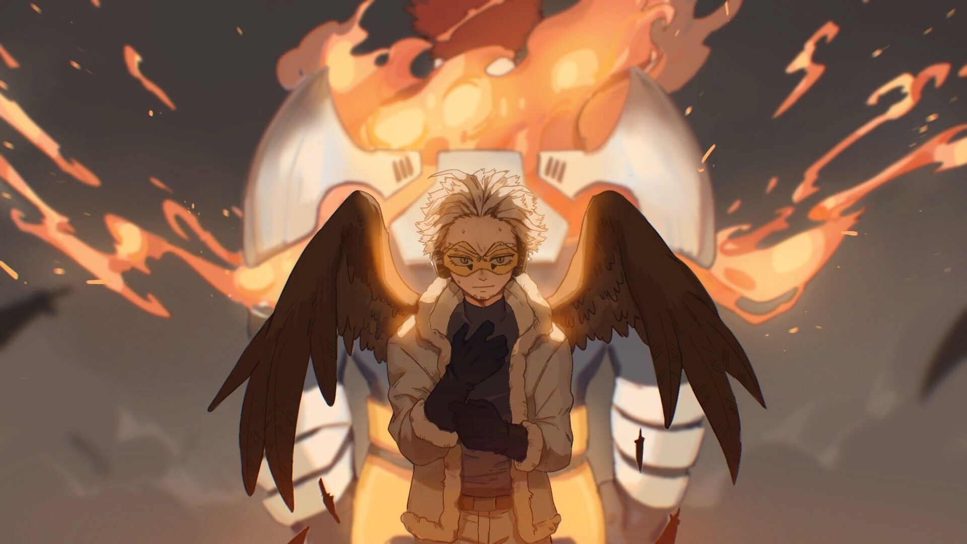 Hawks Endeavor Enji Todoroki Boku no Hero Academia BNHA MHA Flaming Wings. Hero, Boku no hero academia, Hero academia characters