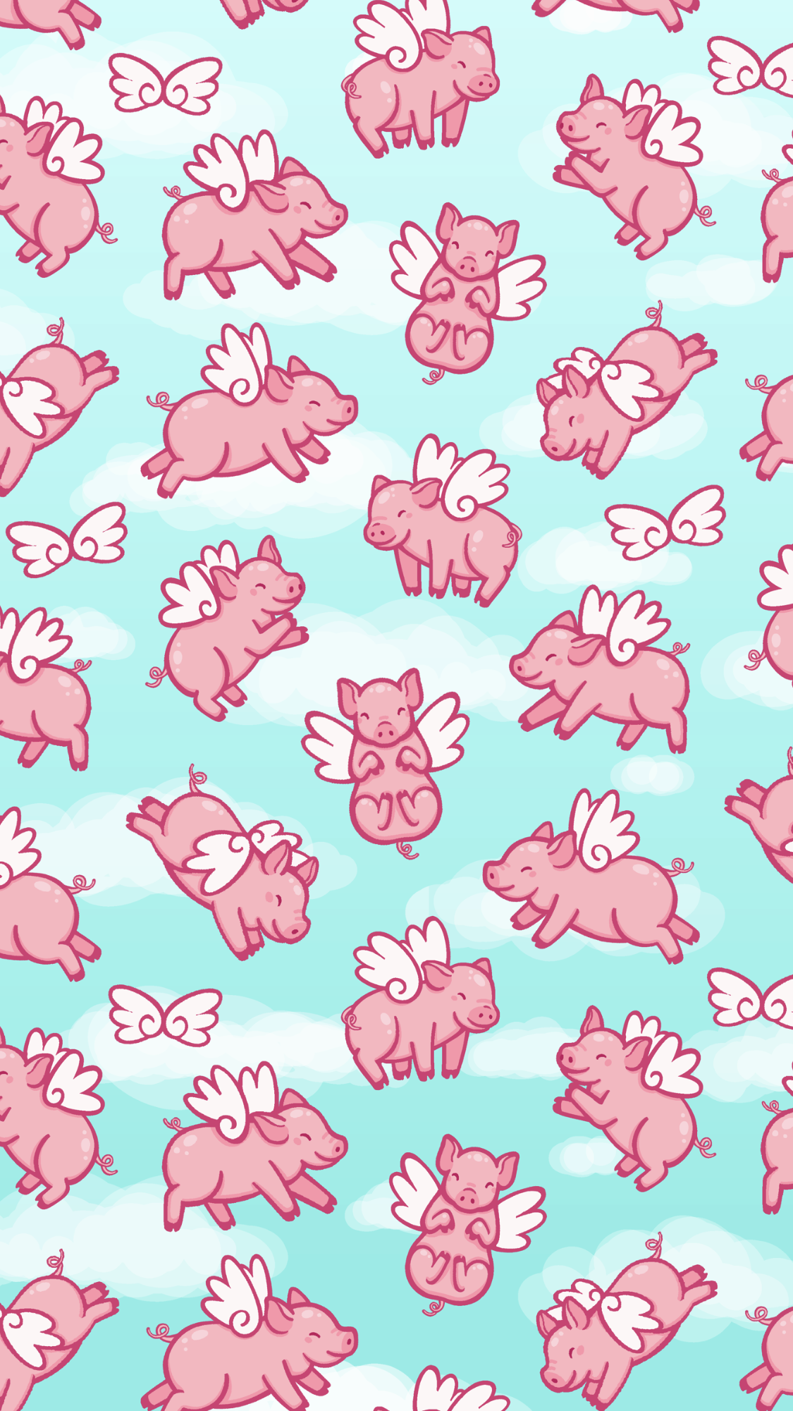 When Pigs Fly' iPhone 11 by Macbendigo. Pig wallpaper, Cute cartoon wallpaper, Kawaii wallpaper