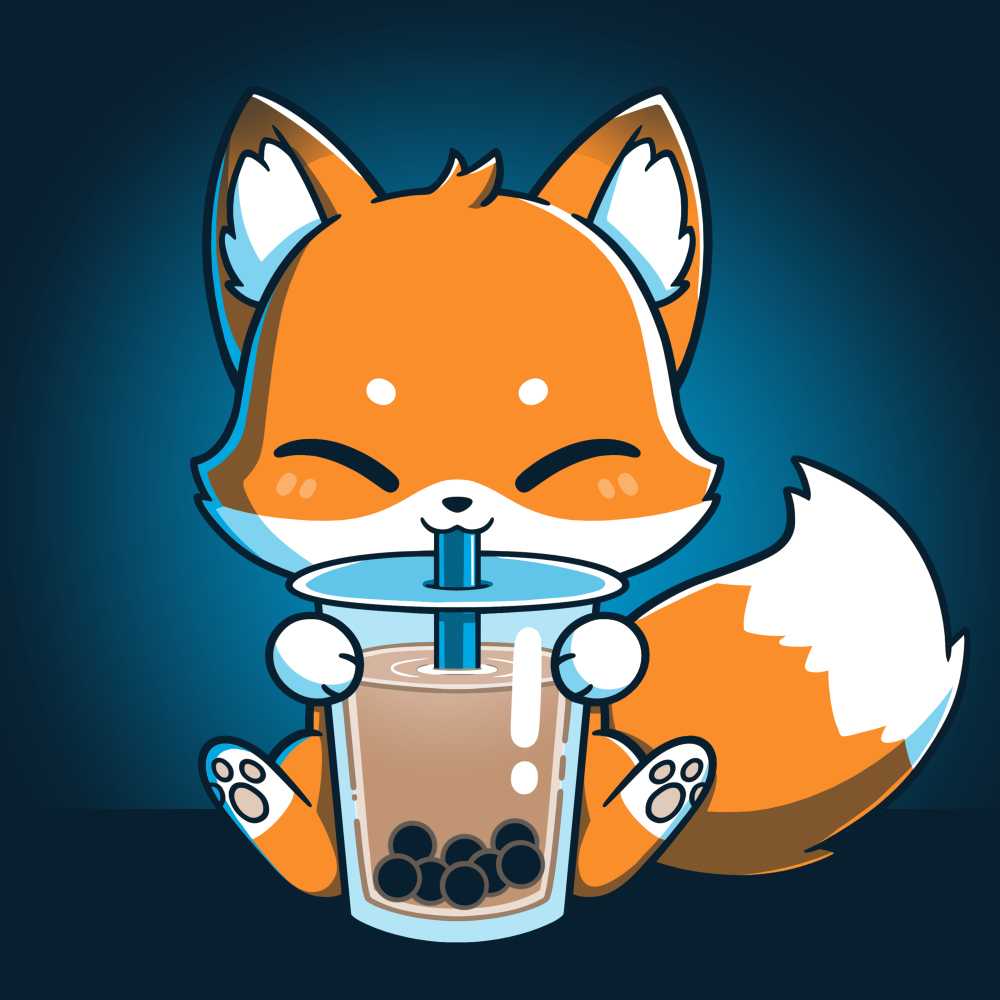 Boba Fox. Funny, cute & nerdy shirts. Cute fox drawing, Cute animal drawings kawaii, Cute cartoon wallpaper