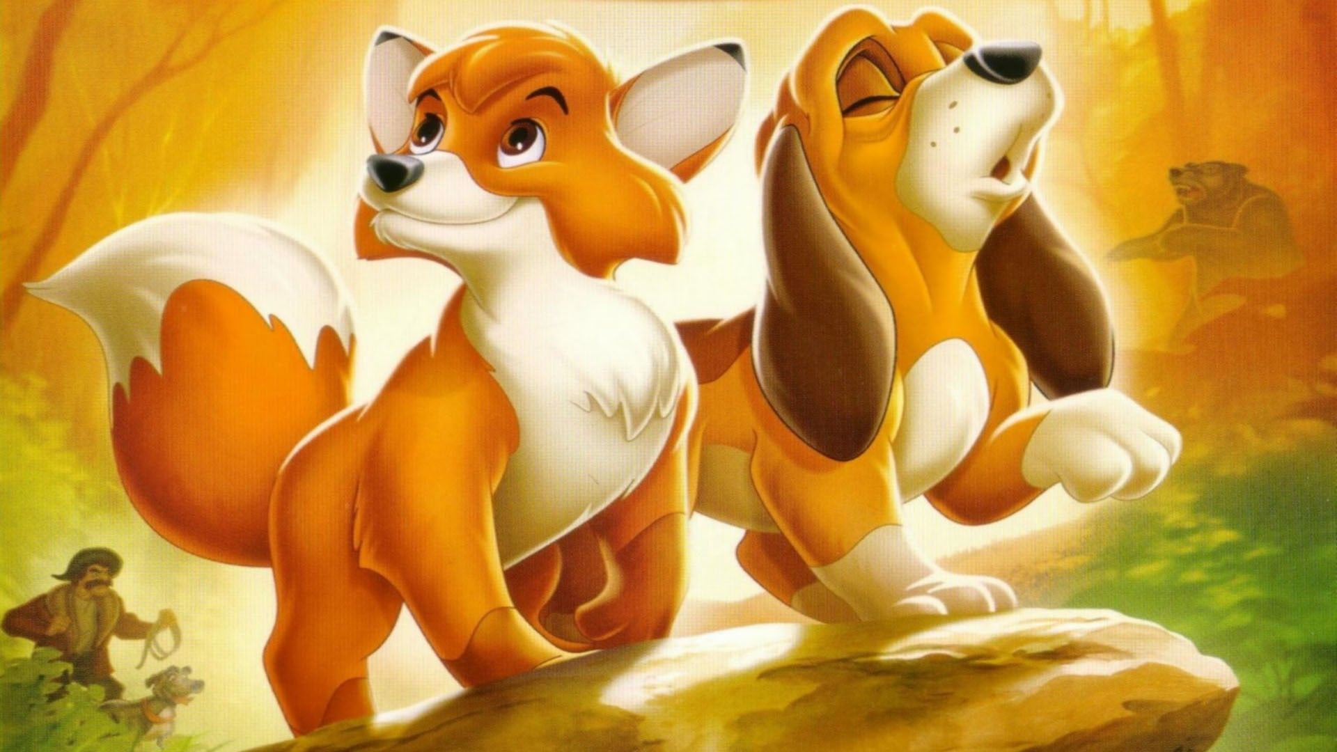 Hound, fox, wallpaper, cartoon, backdrops, original
