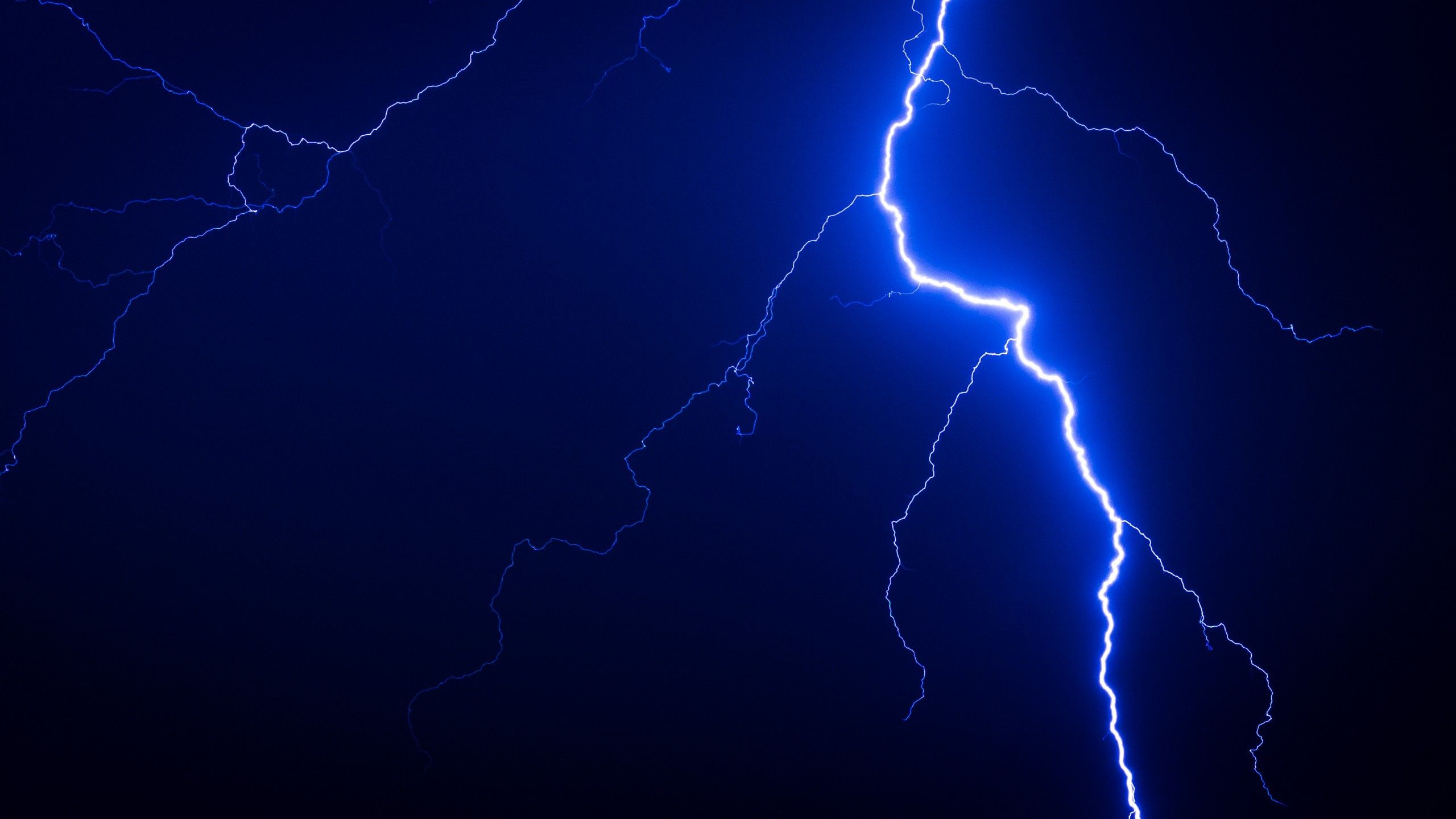 Wallpaper Lightning, Thunderstorm, Blue, Night, 4K, Photography,. Wallpaper for iPhone, Android, Mobile and Desktop