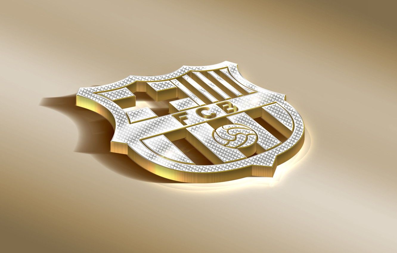 Wallpaper Logo, Golden, Football, Soccer, FC Barcelona, Barca, Emblem, Spanish Club image for desktop, section спорт
