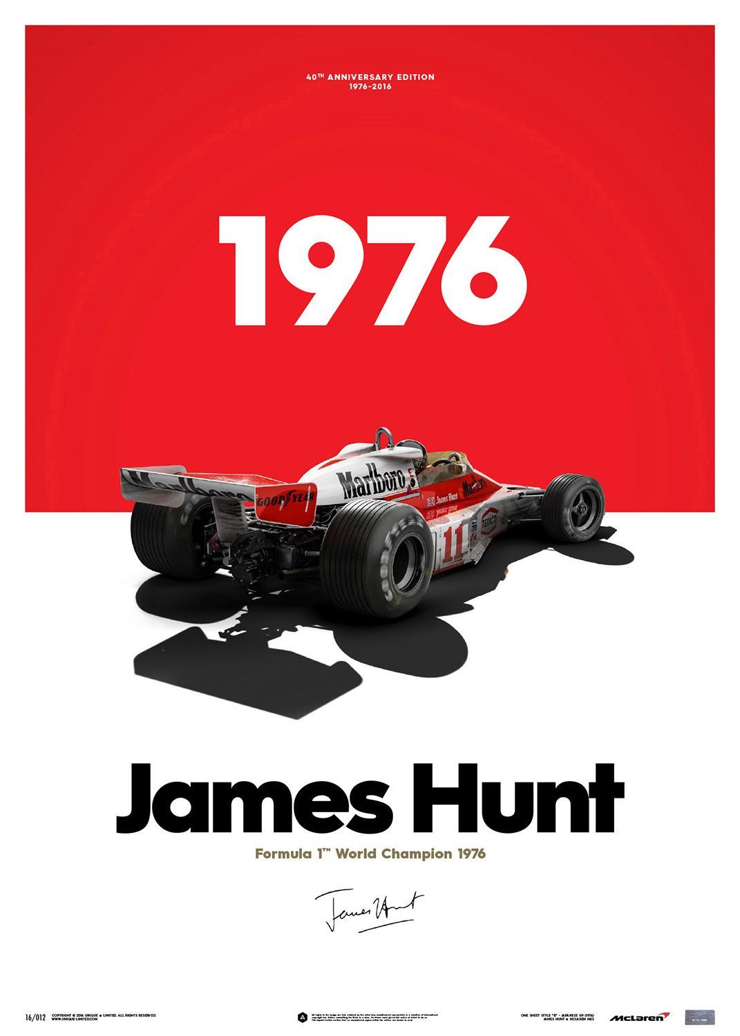 James Hunt Poster Series. James hunt, Vintage racing poster, Formula 1
